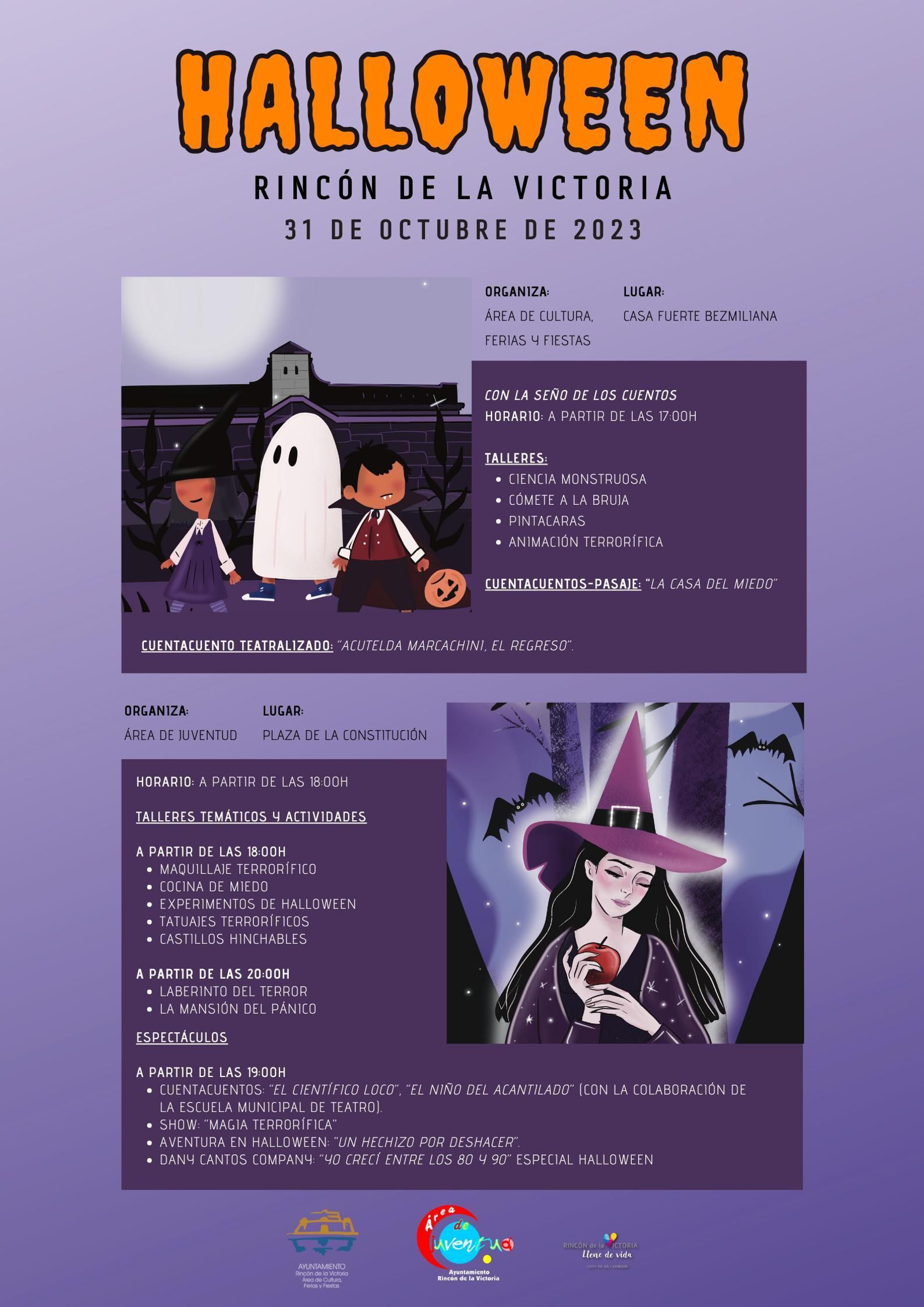 Cartel de la noche de Halloween en Rincón de la Victoria