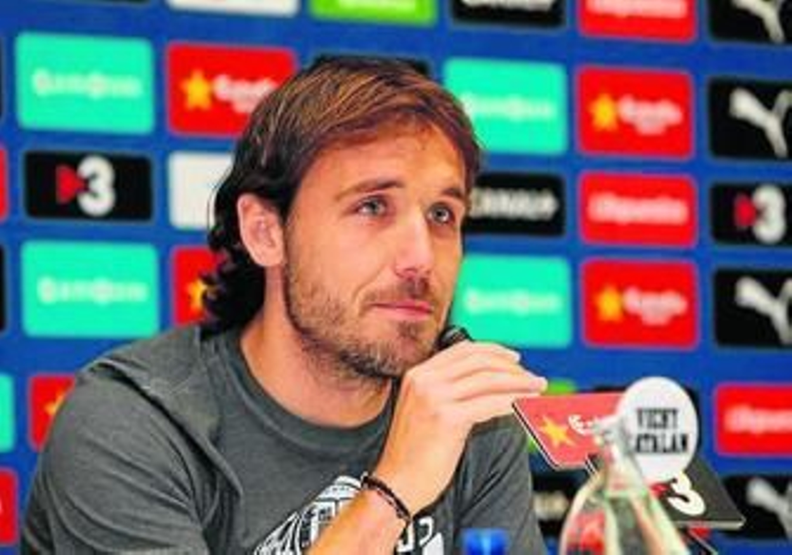 Joan Verdú, ayer en su despedida del Espanyol.