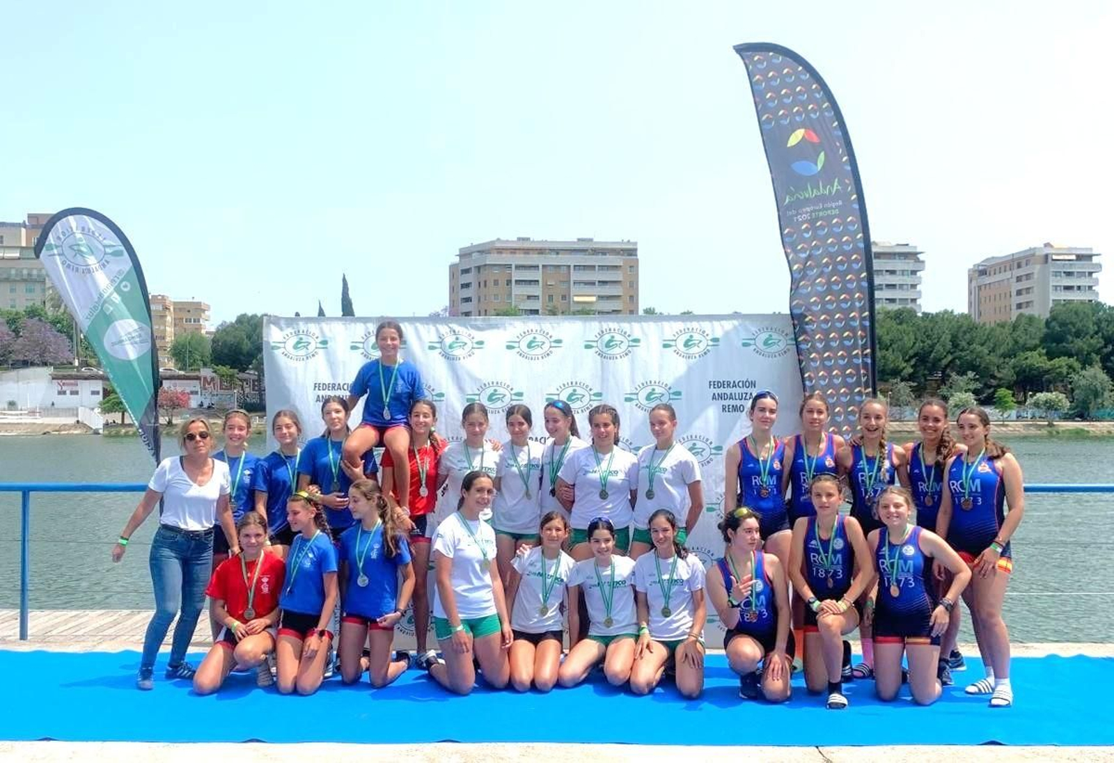 Uno de los podios de la competición celebrada este fin de semana en el Centro Especializado de Alto Rendimiento La Cartuja de Sevilla.