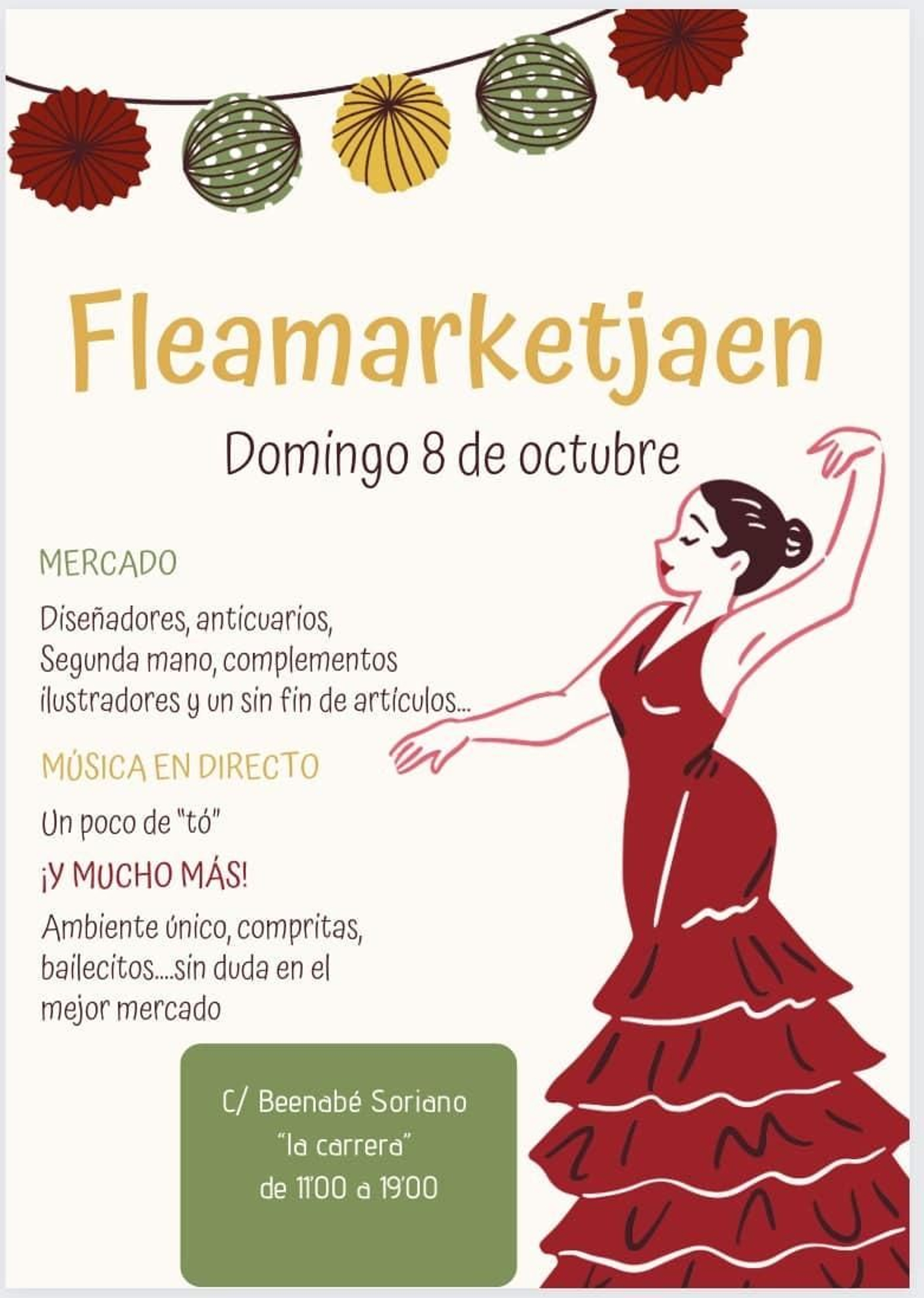 Cartel de la edición pre Feria de San Lucas del Flea Fashion Market de Jaén.