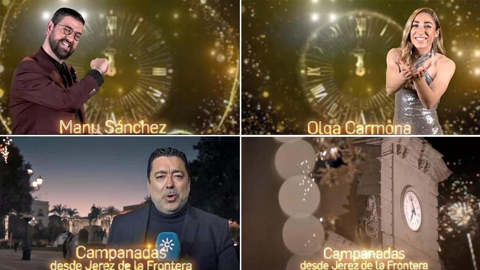 Momentos de las Campanadas de Canal Sur en Jerez para celebrar el Fin de Año