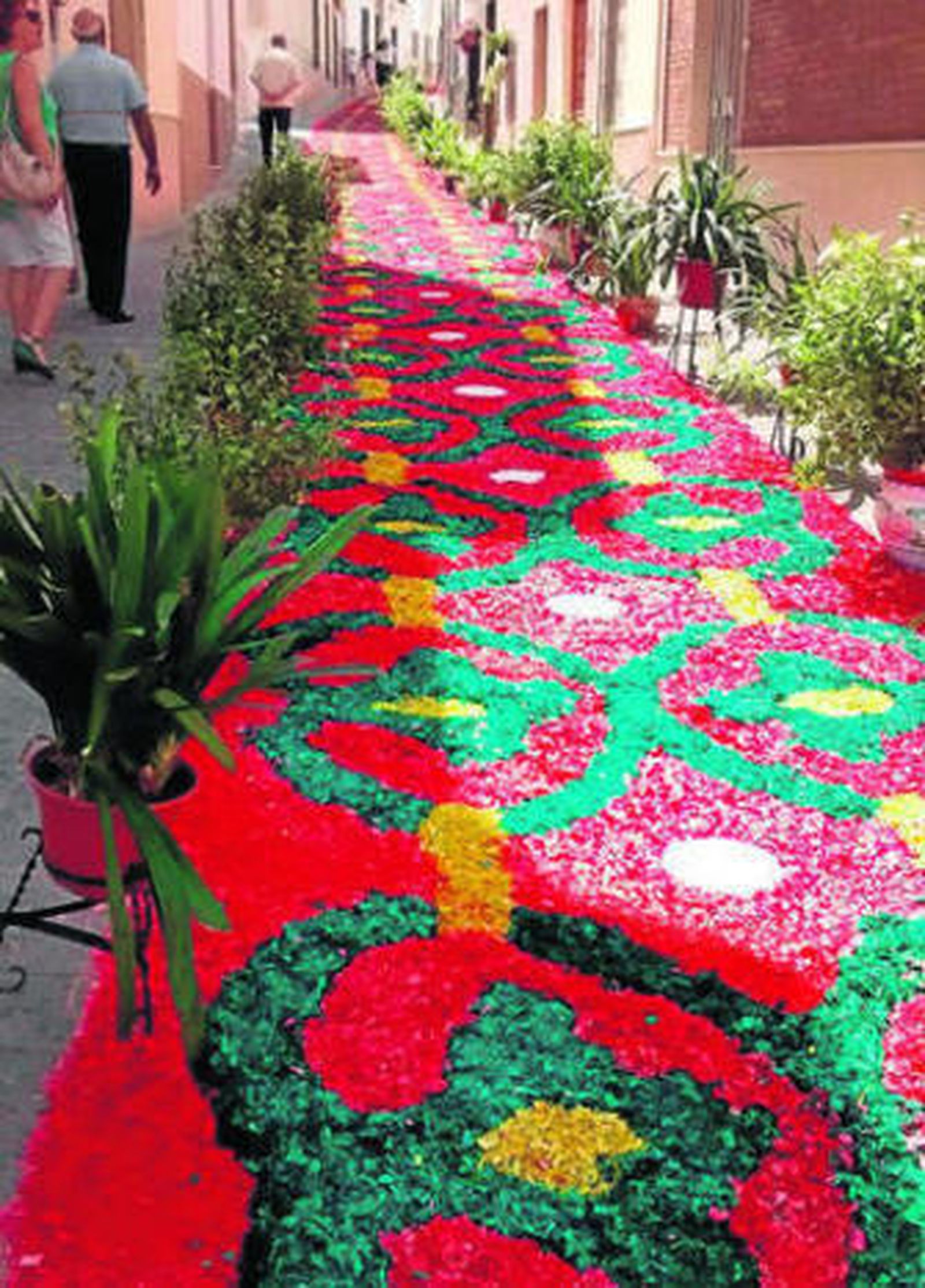 Una de las alfombras que lucieron en Valenzuela.