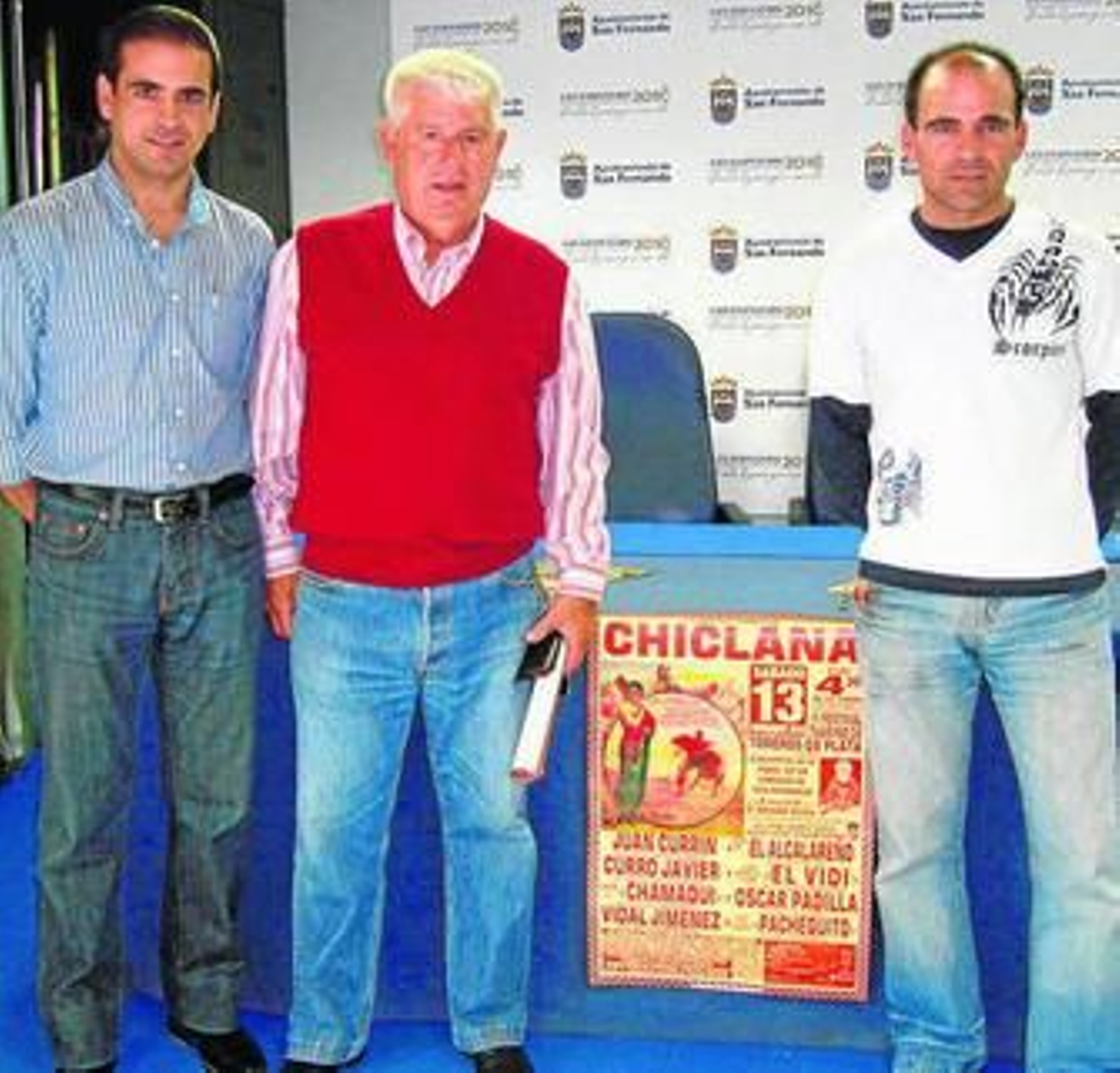 Chamaqui, Antonio Pérez y El Vidi, organizadores del festejo.