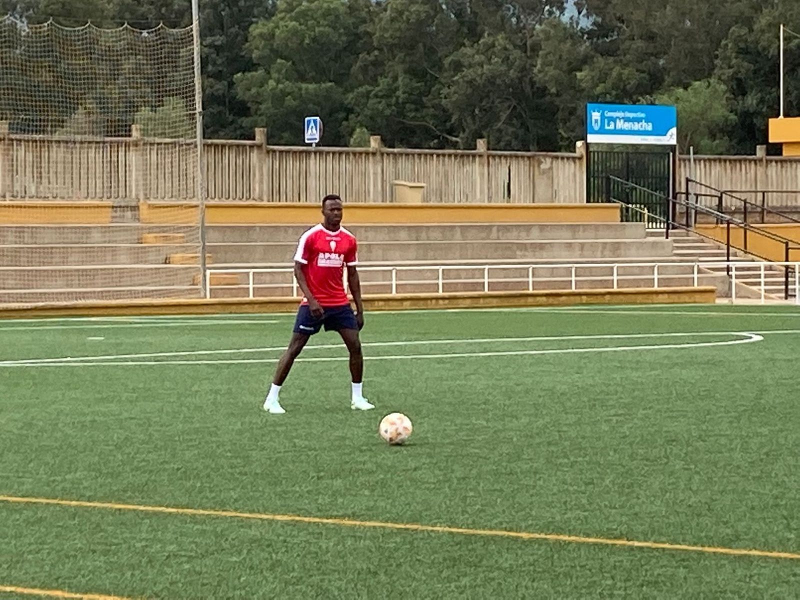 Amoah, este jueves en los anexos del Nuevo Mirador.