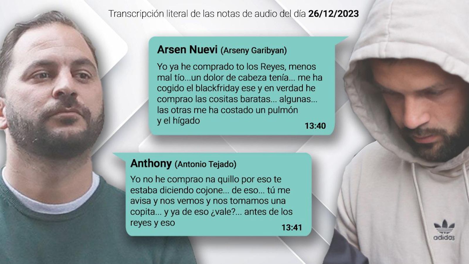 El volcado del teléfono de Tejado revela que el ruso tenía que darle "dinero" al sobrino de María del Monte