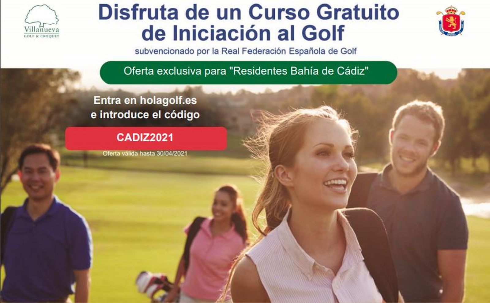 Cartel del programa para los interesados en acercarse al golf.