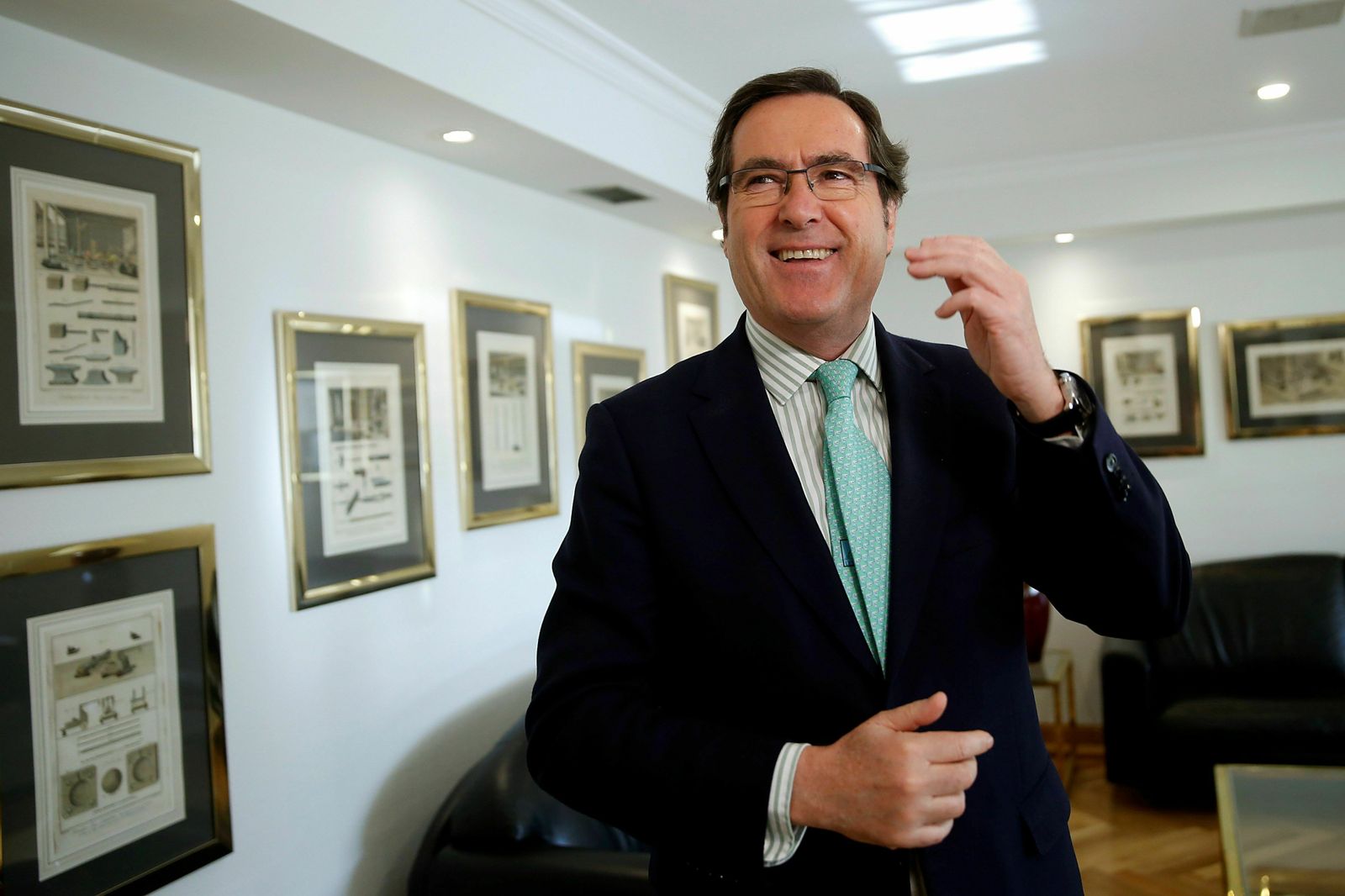 El presidente de la CEOE, Antonio Garamendi, ayer.