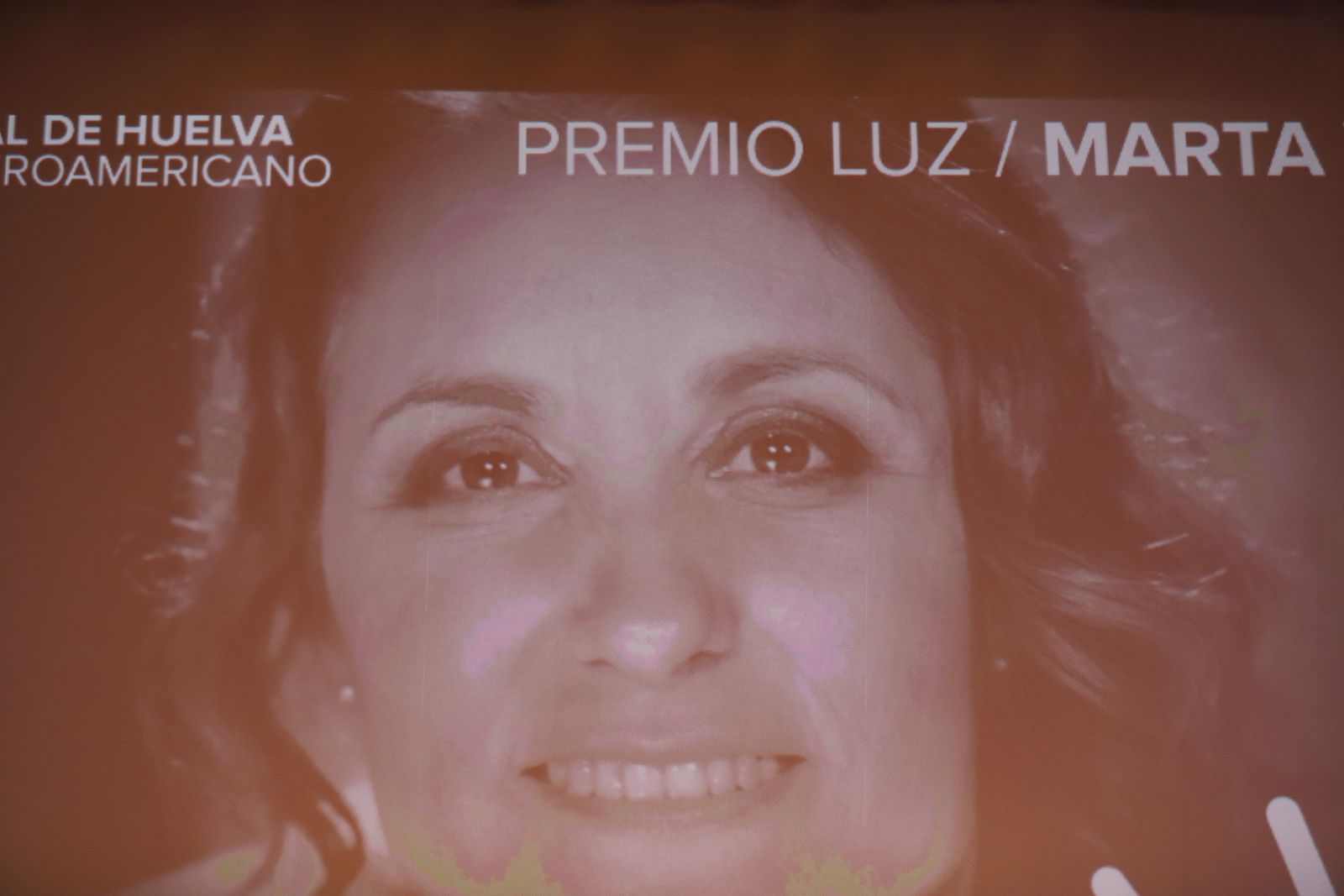 Imágenes de la entrega del premio Luz a  Marta Velasco en el Festival de Cine Iberoamericano de Huelva