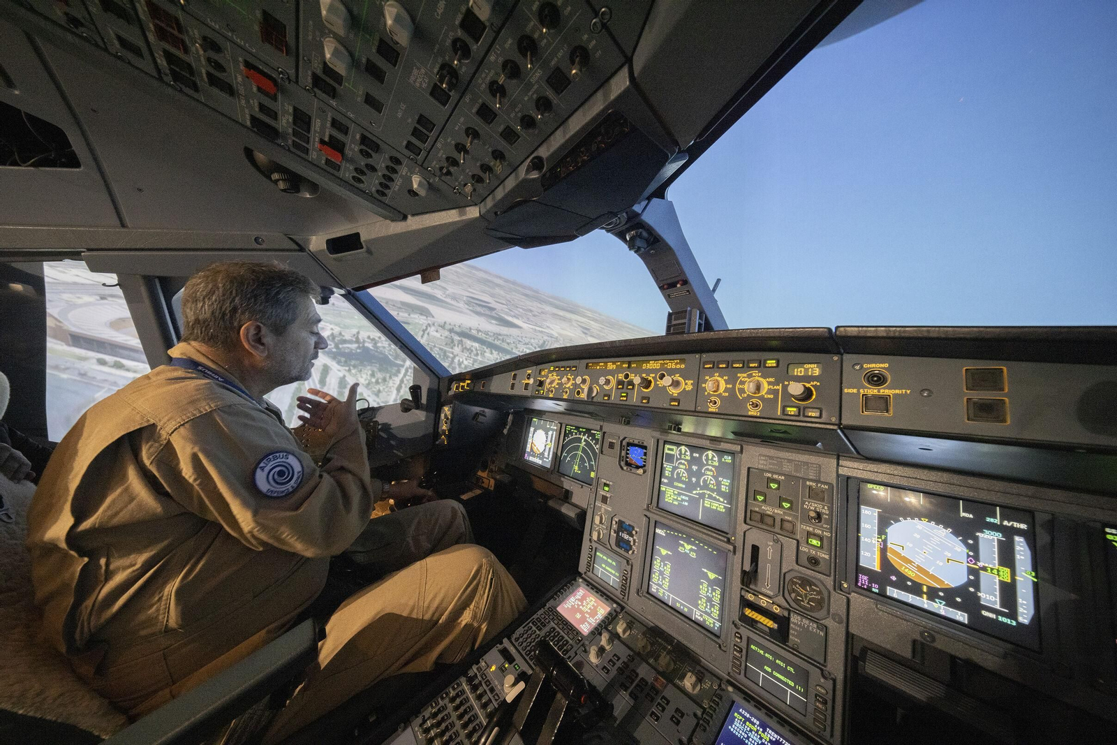 Simulador del avión A330 MRTT del ITC de Airbus en Sevilla.