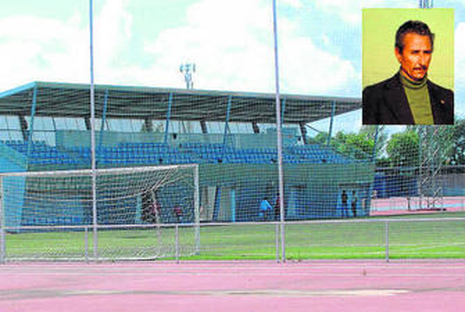 El polideportivo y, en la foto del recuadro, José San Andrés.