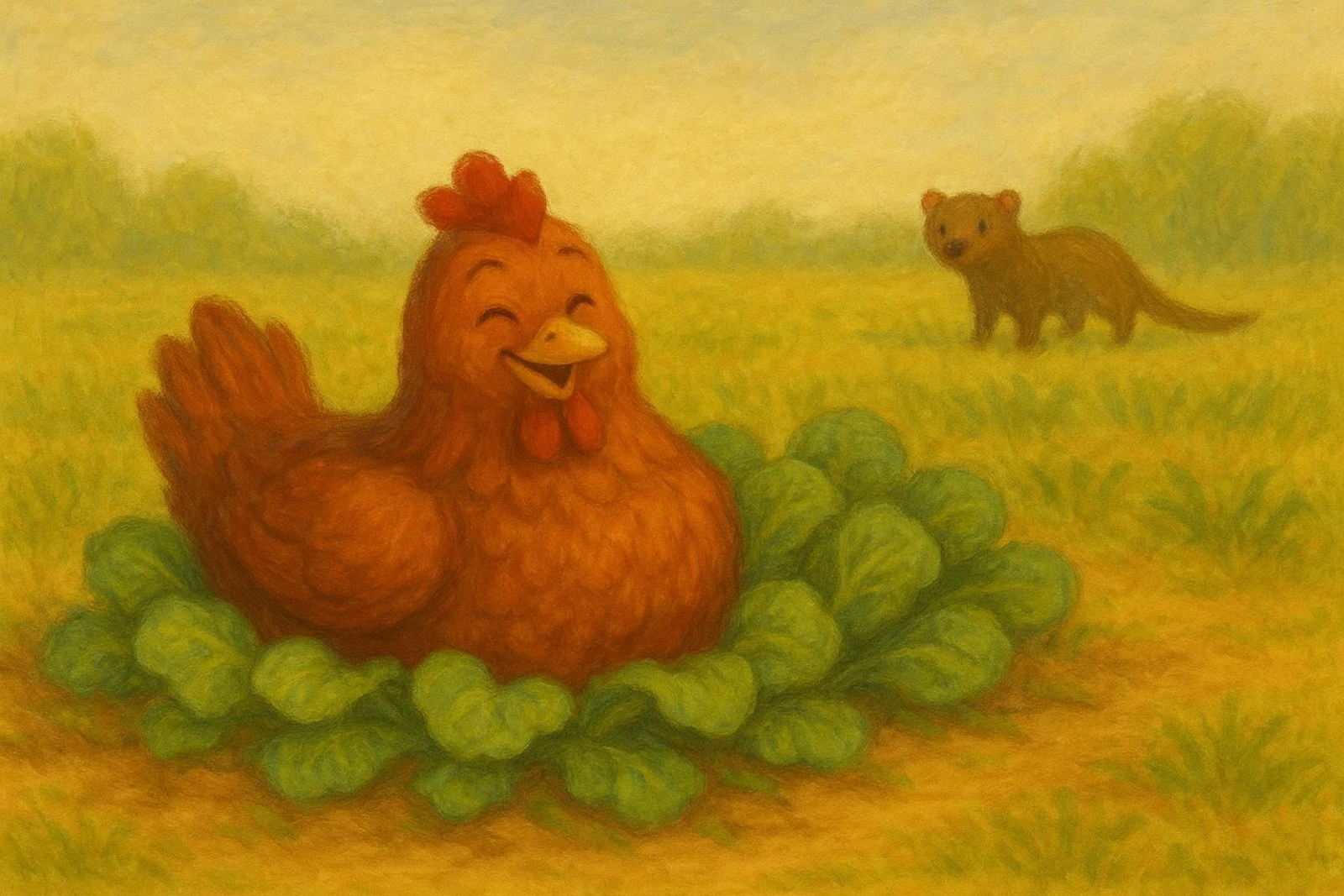 Ilustración de 'La gallina feliz'