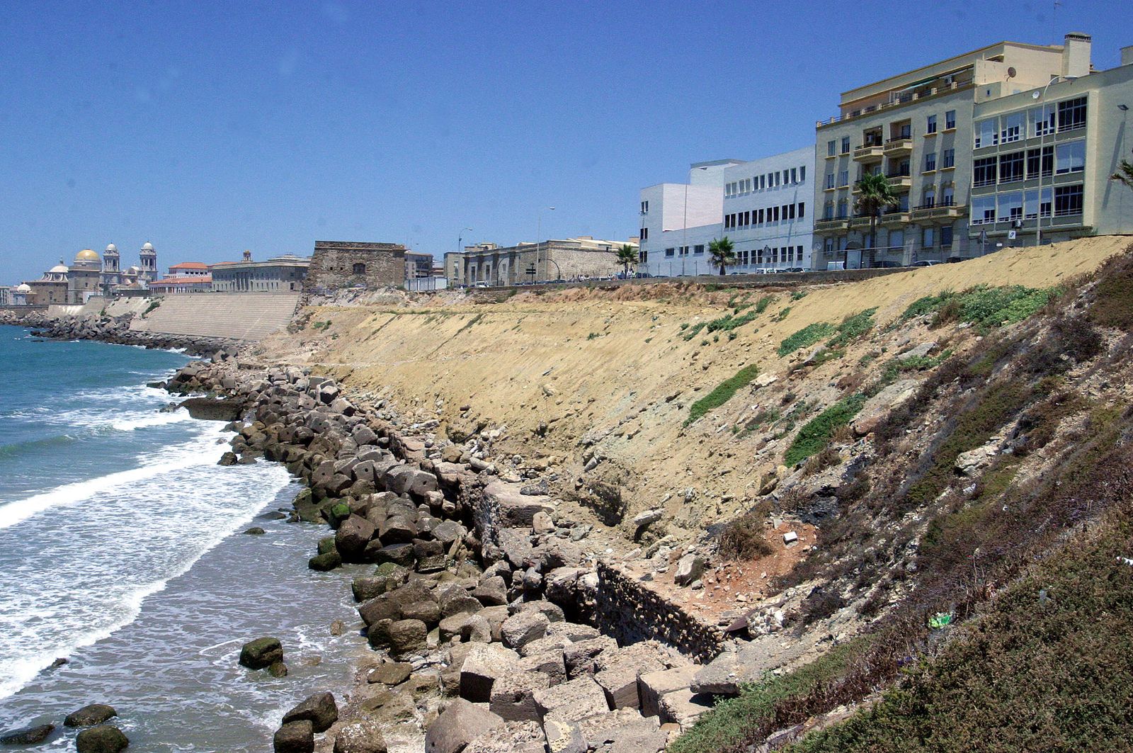 Zona de Santa María del Mar en la que tuvo lugar el rescate del joven surfero