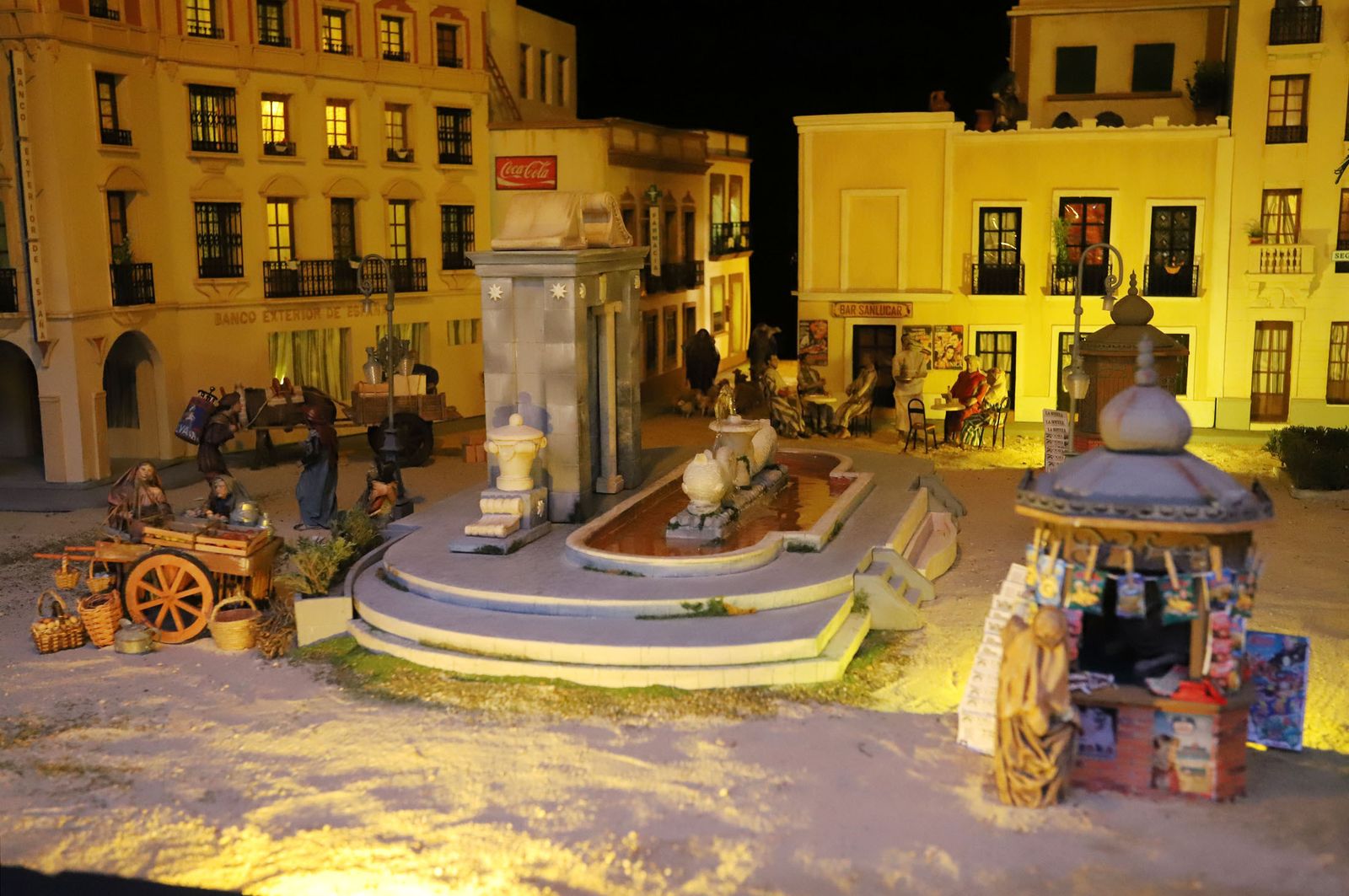 Belén del Ayuntamiento de Huelva basado en la antigua Plaza de las Monjas