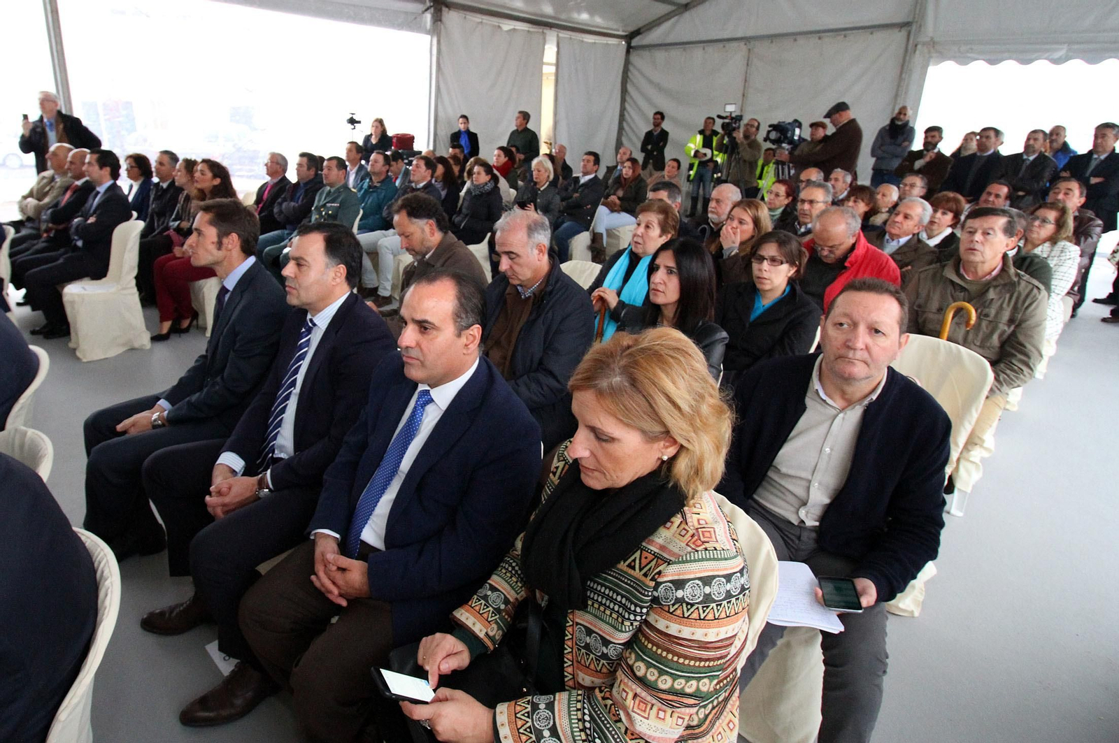 Imágenes de la colocación de la primera piedra de la planta de ElPozo en Jabugo.