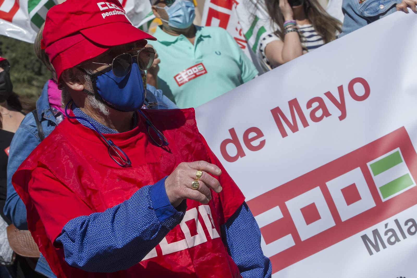 Primero de Mayo en Málaga marcado por la pandemia, en fotos