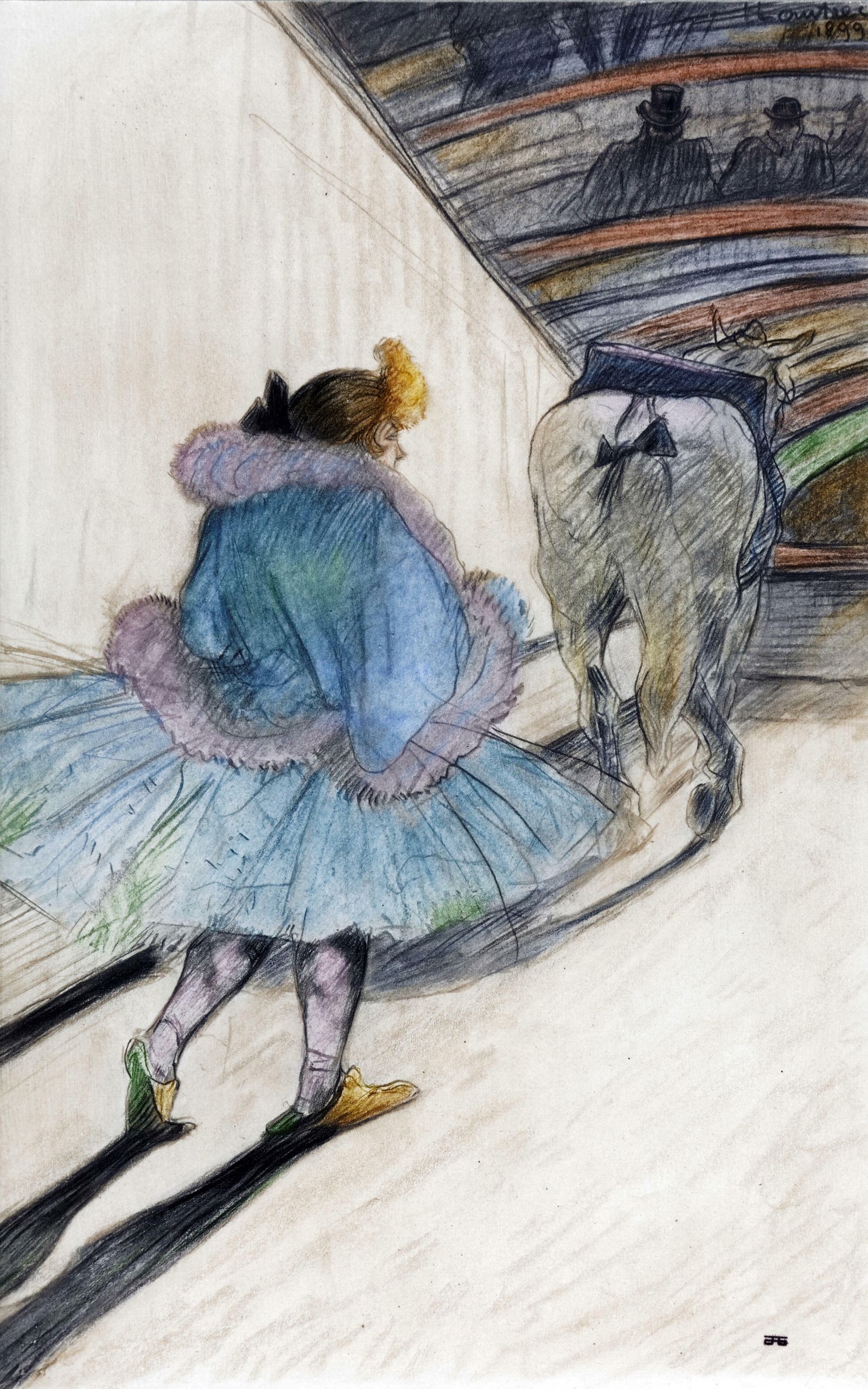 'Entrada en pista', estampa realizada a partir del dibujo original de 1898.