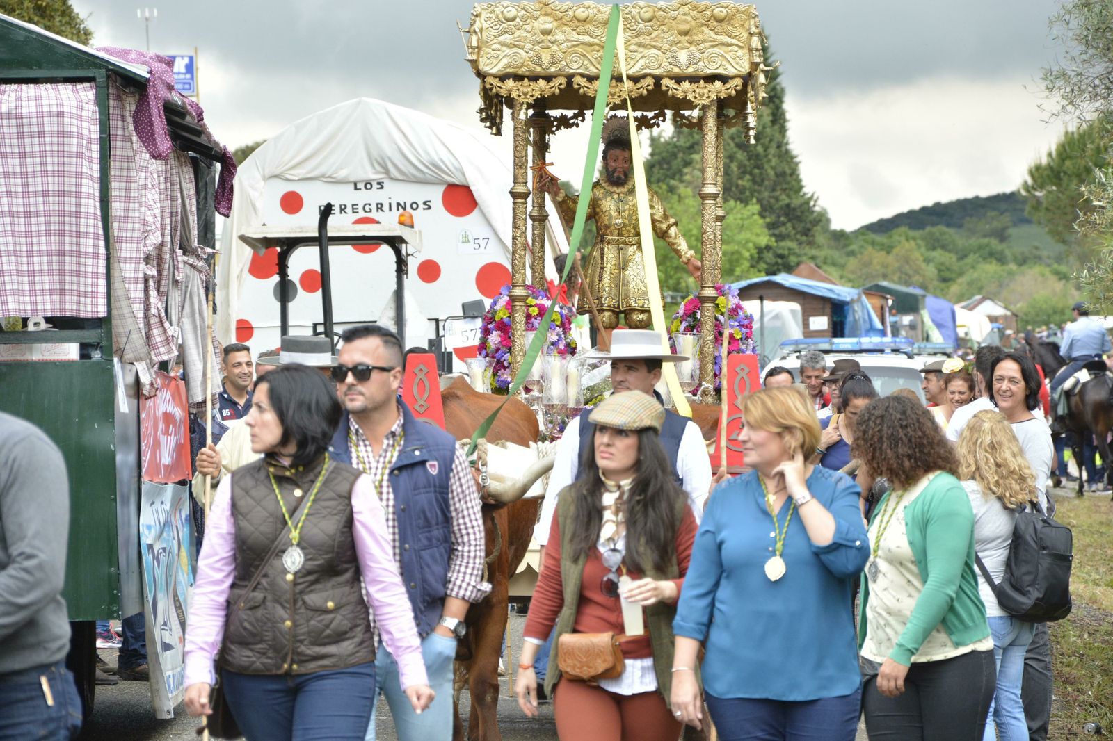 La carreta de San Isidro Labrador en una edición anterior de la romería.