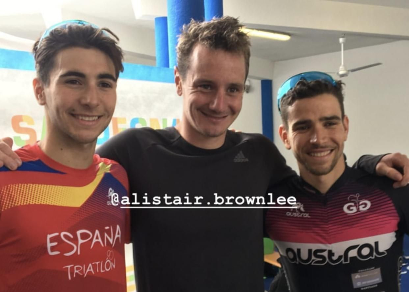 Alberto González, Alistair Brownlee e Ignacio González.