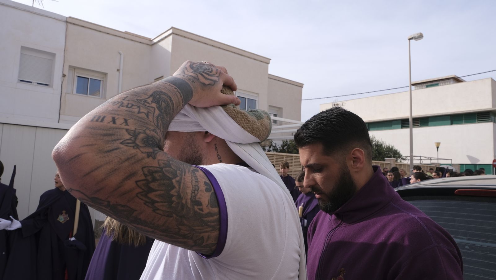 La procesión del Encuentro por las calles de Almería, en imágenes