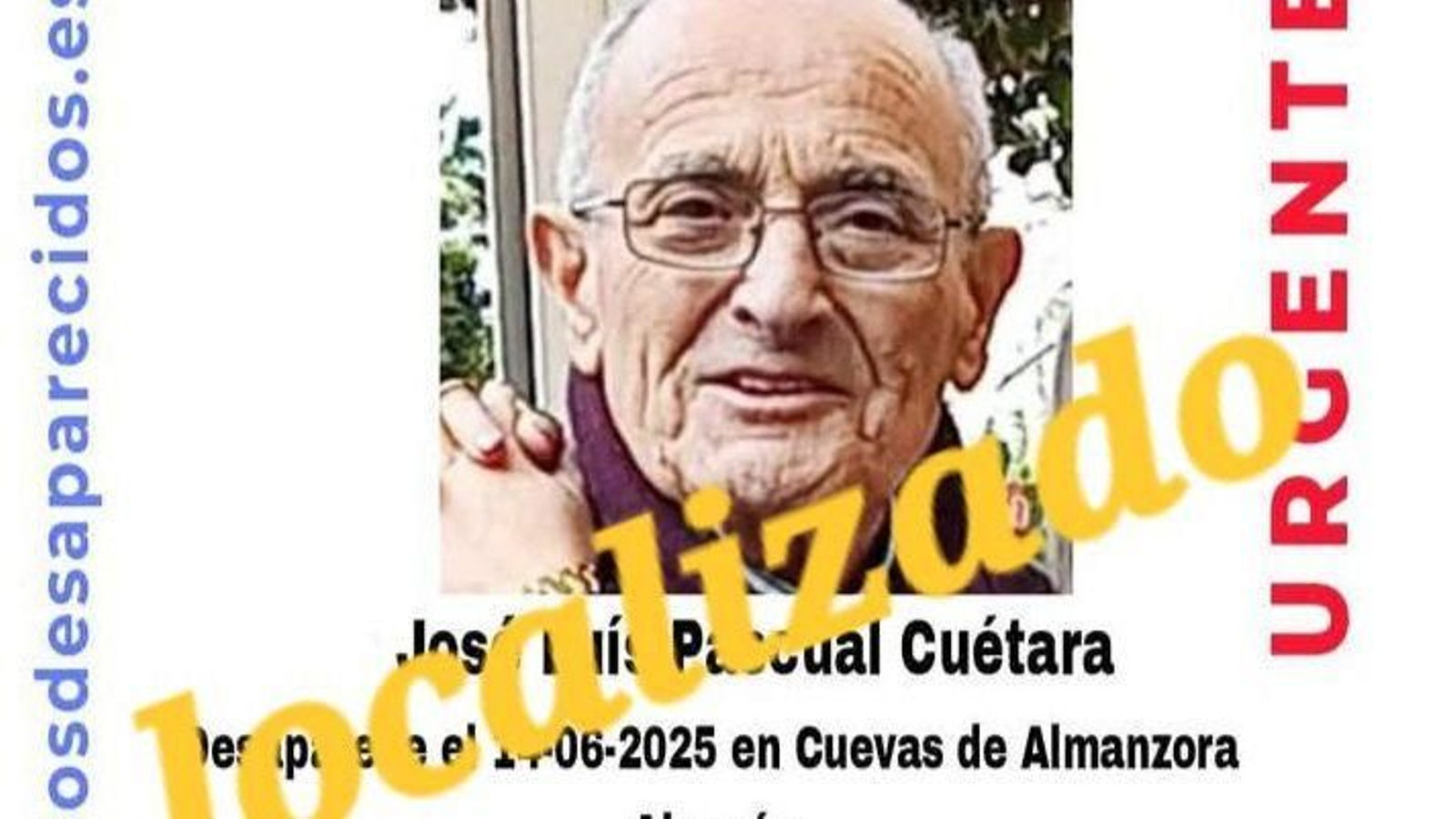 Cartel compartido por Protección Civil de Cuevas del Almanzora.