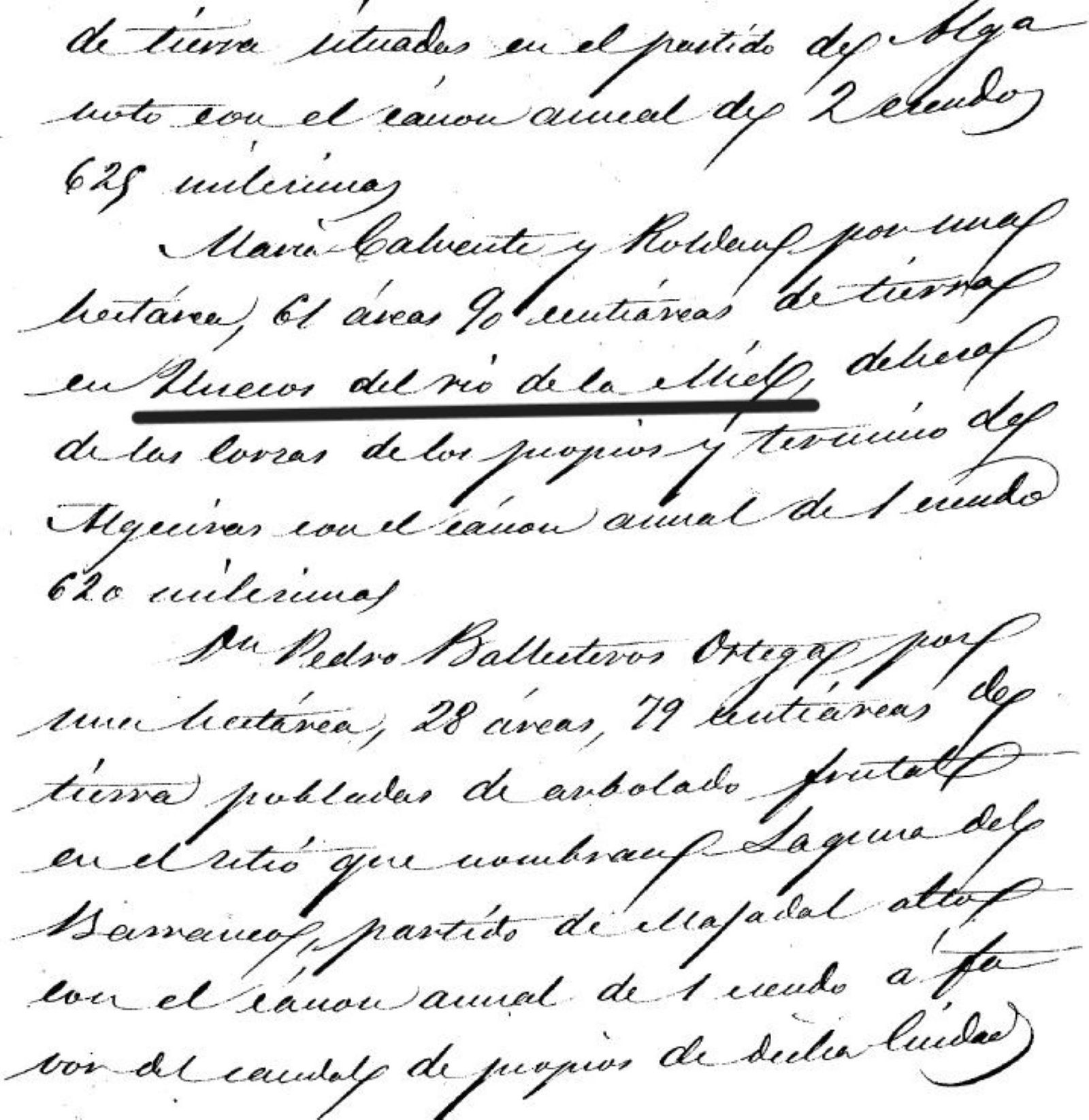 Los huecos del río de la Miel en la dehesa de Las Corzas