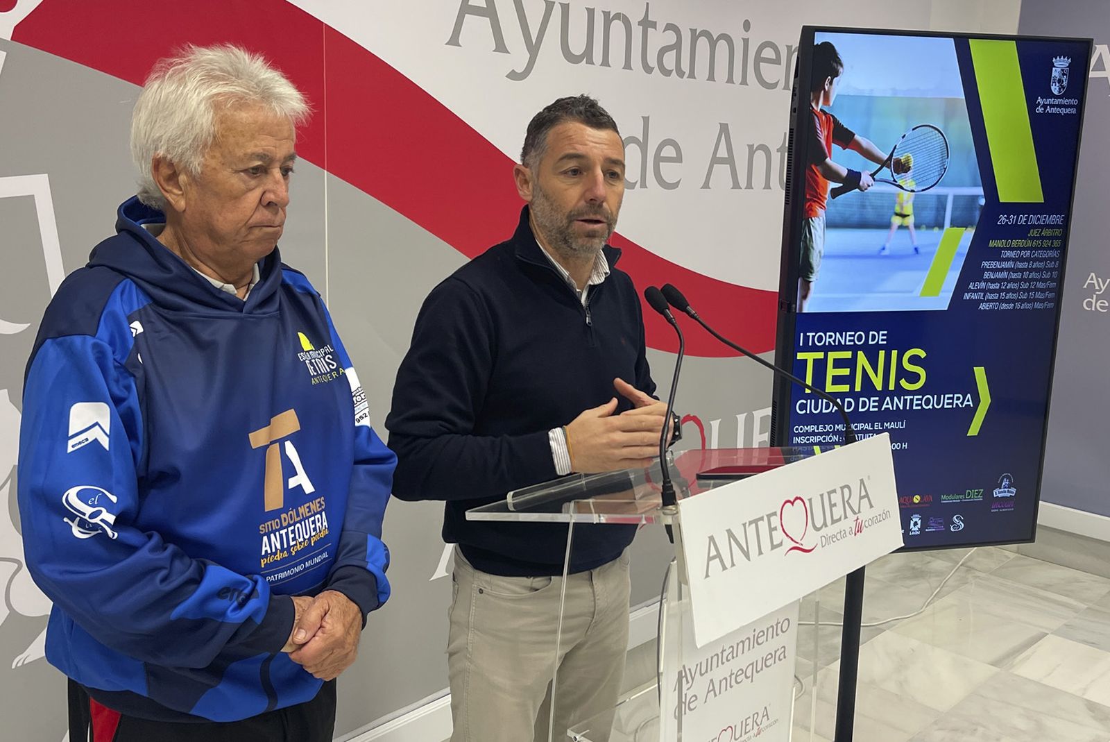 Presentación del torneo de tenis de Antequera esta Navidad.
