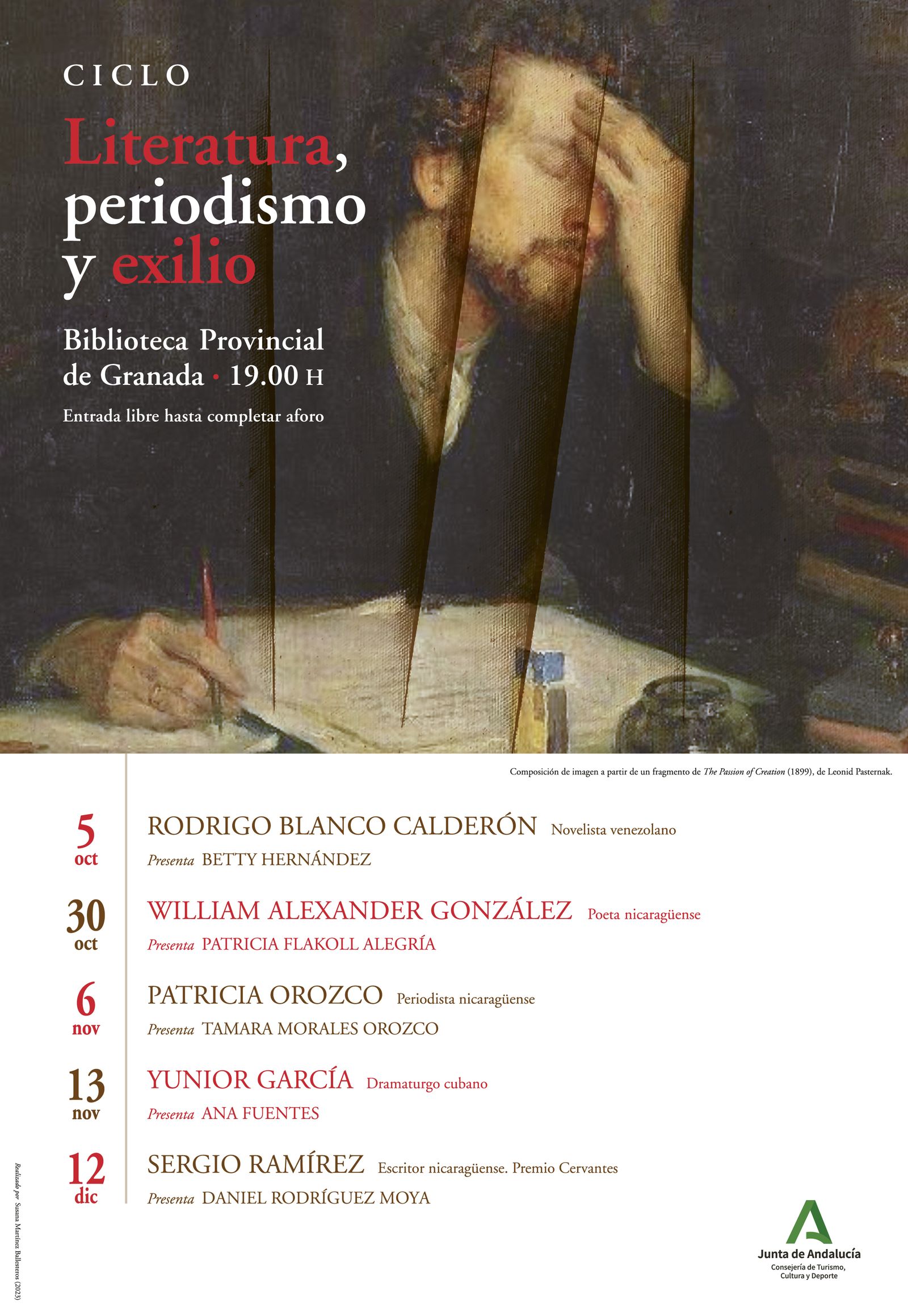 La periodista Patricia Orozco, en el ciclo de literatura y exilio de la Biblioteca Provincial de Granada