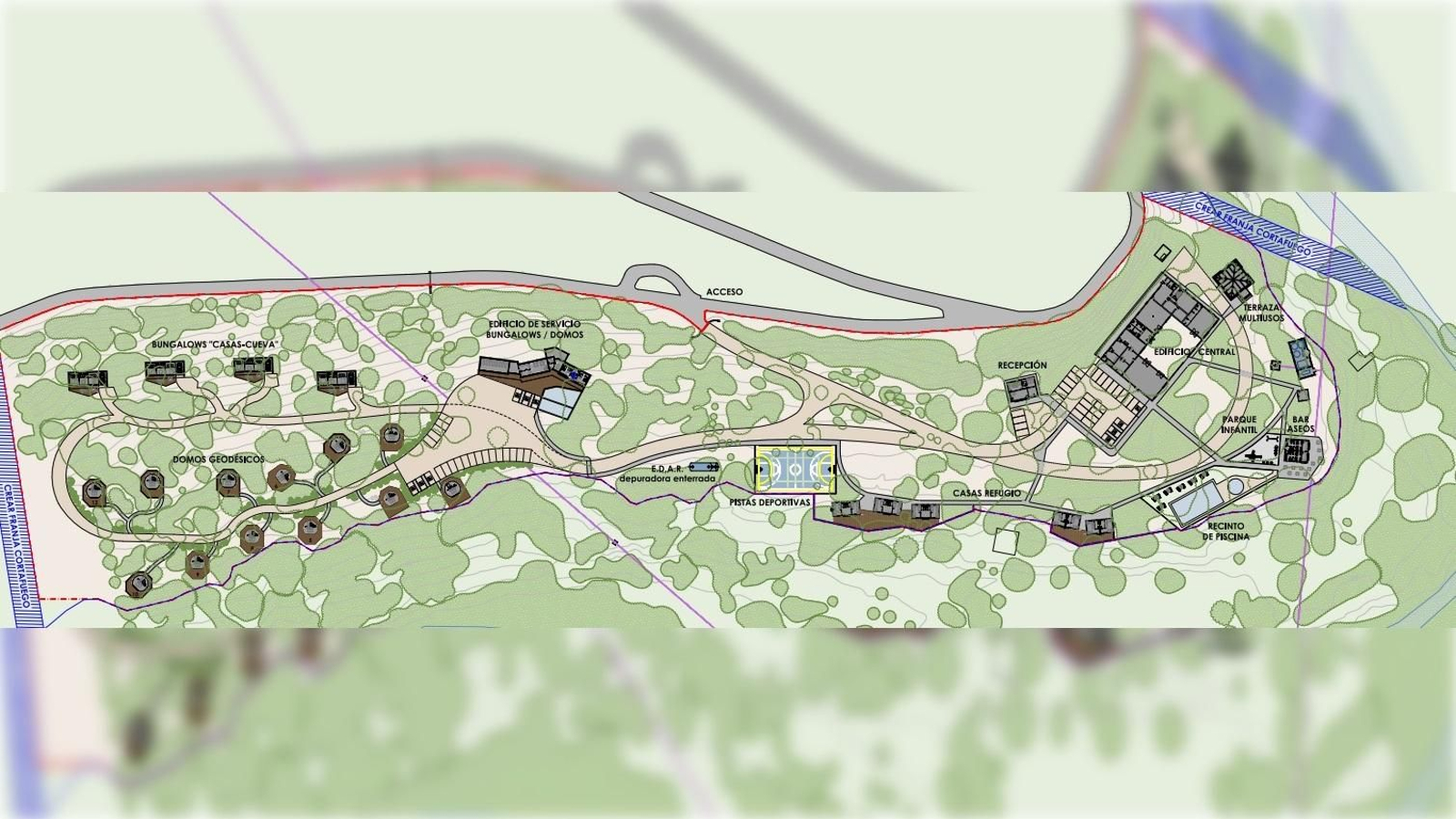 La actuación se centra en dos parcelas propiedad de La Almoraima con una superficie de 14.113 metros cuadrados.