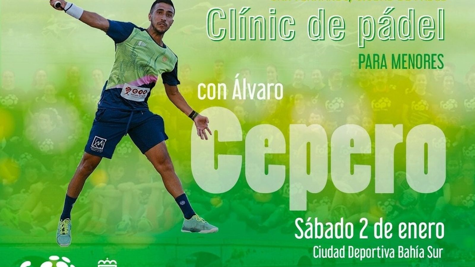 Cartel anunciador del clínic con Álvaro Cepero.