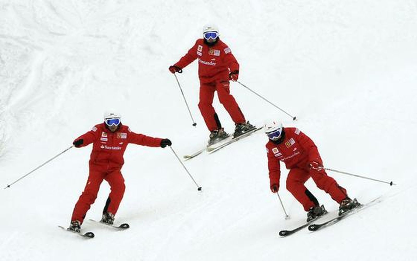 Massa, Fisichella y Alonso, esquiando en Madonna di Campiglio.

Foto: Agencias
