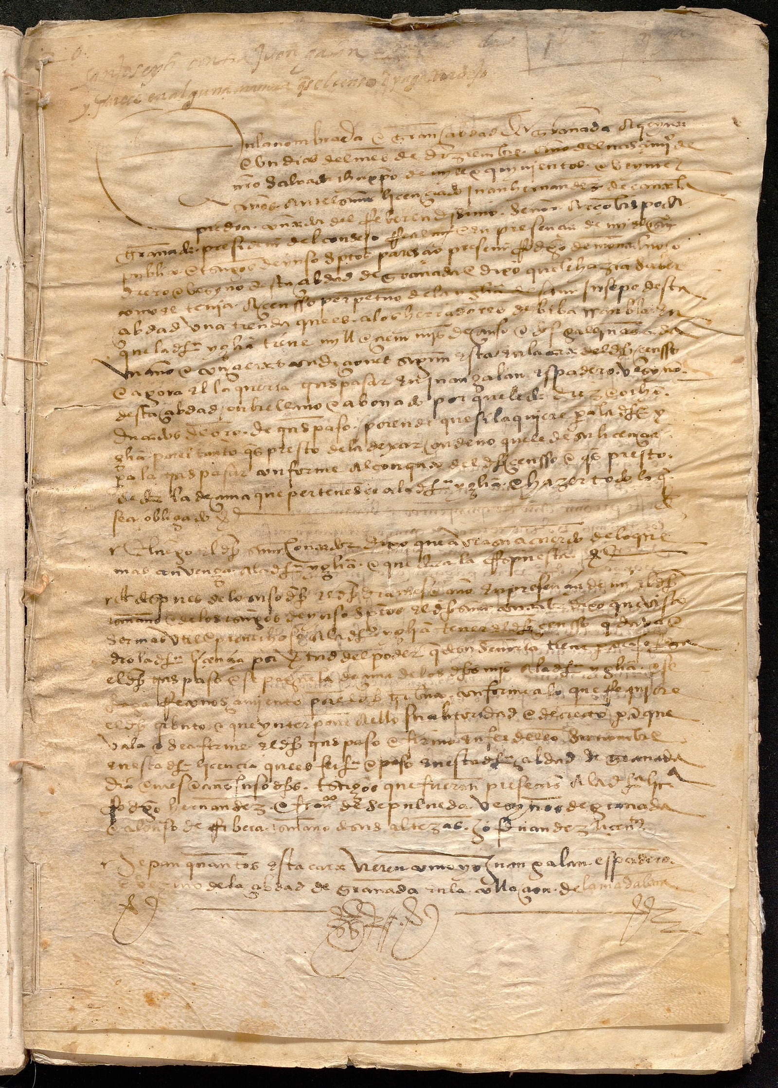 El pergamino de 1520.