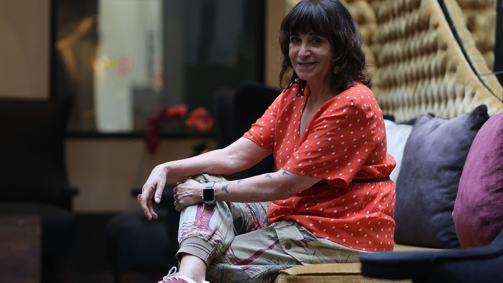 La escritora madrileña, durante un momento de la entrevista.