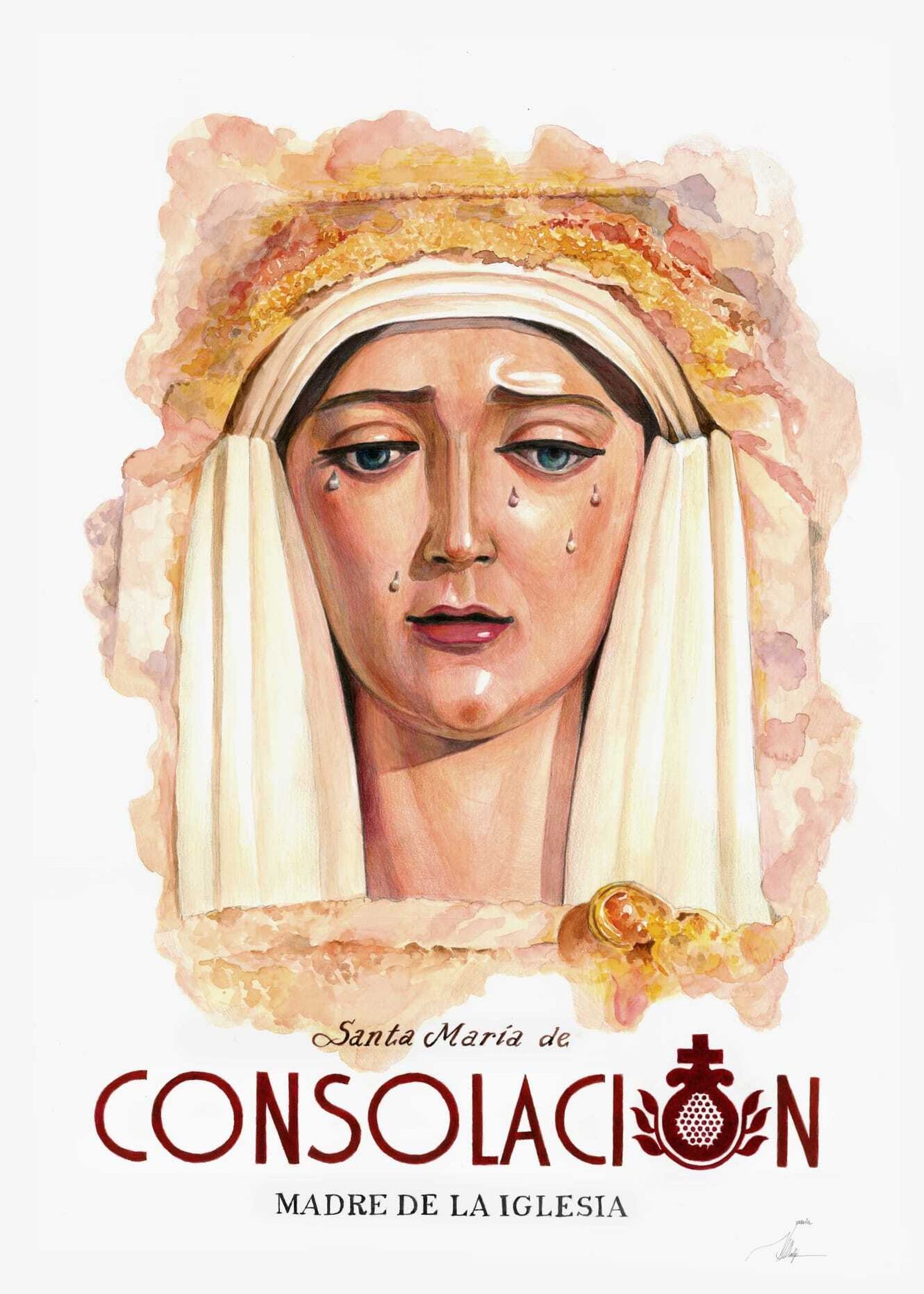 Cartel del Mes de la Virgen en Nervión, obra de Javier Jiménez Sánchez-Dalp