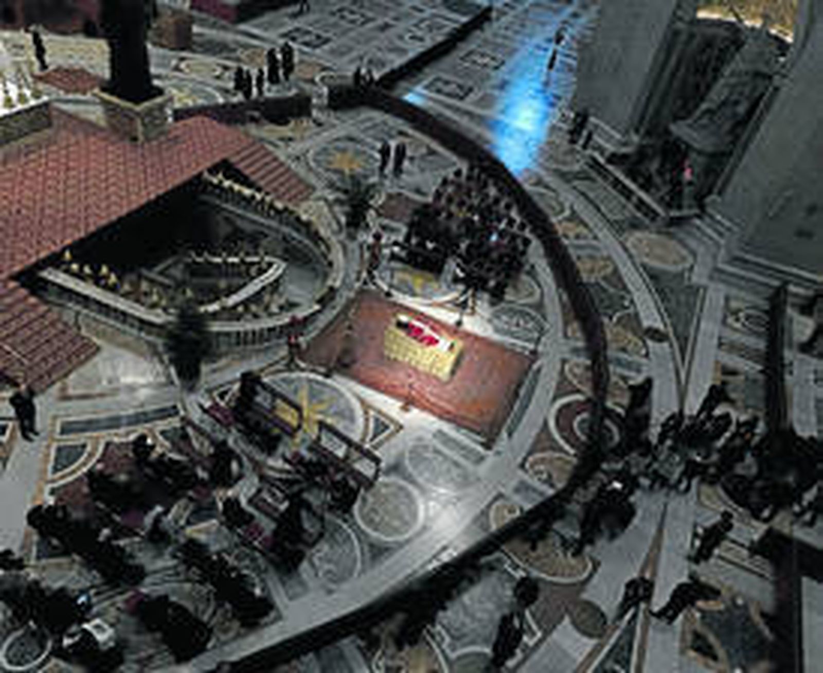 Vista general de la capilla ardiente del Papa emérito.