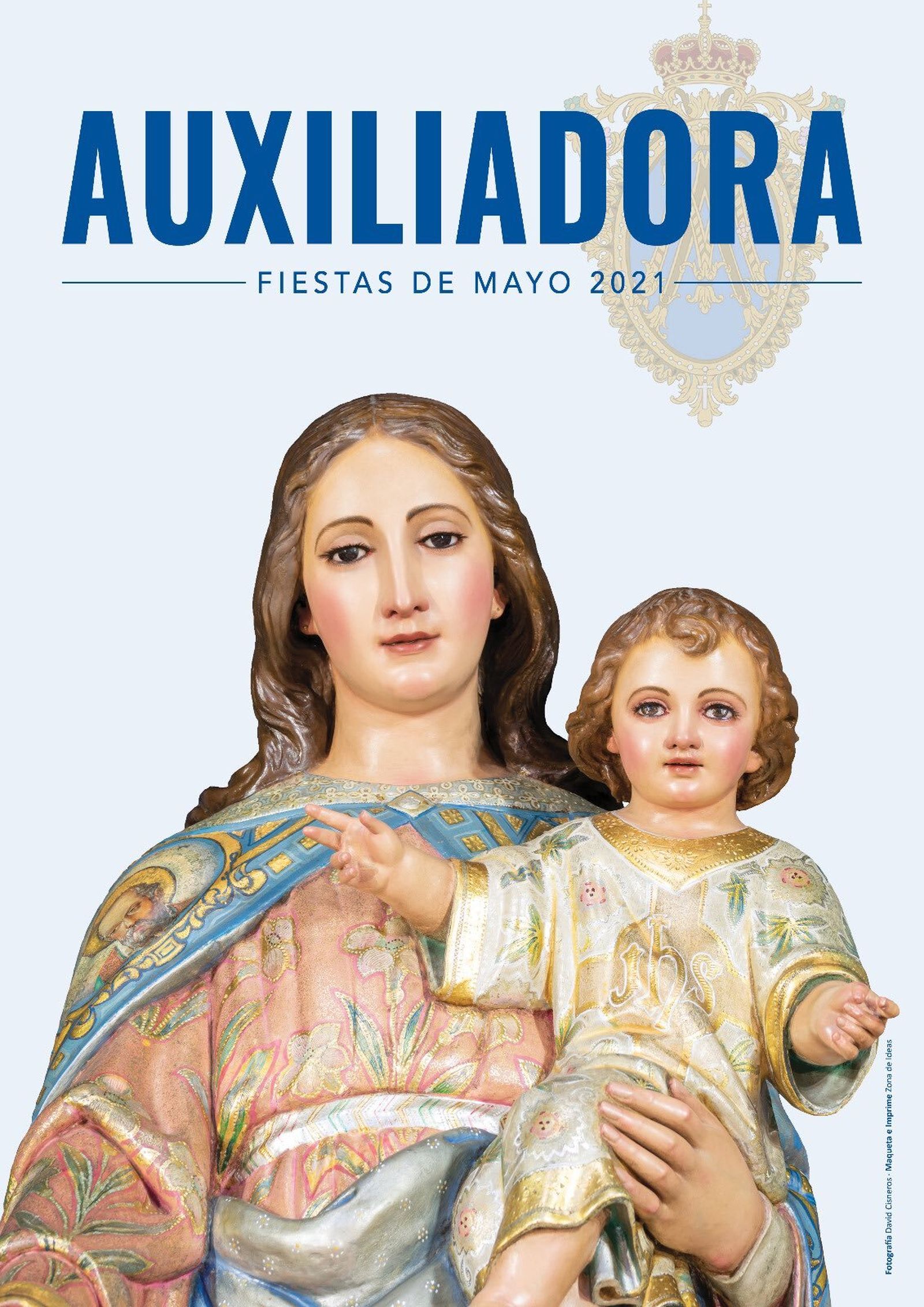 Fotografía del cartel de las fiestas de mayo de 2021 de la asociación de María Auxiliadora.