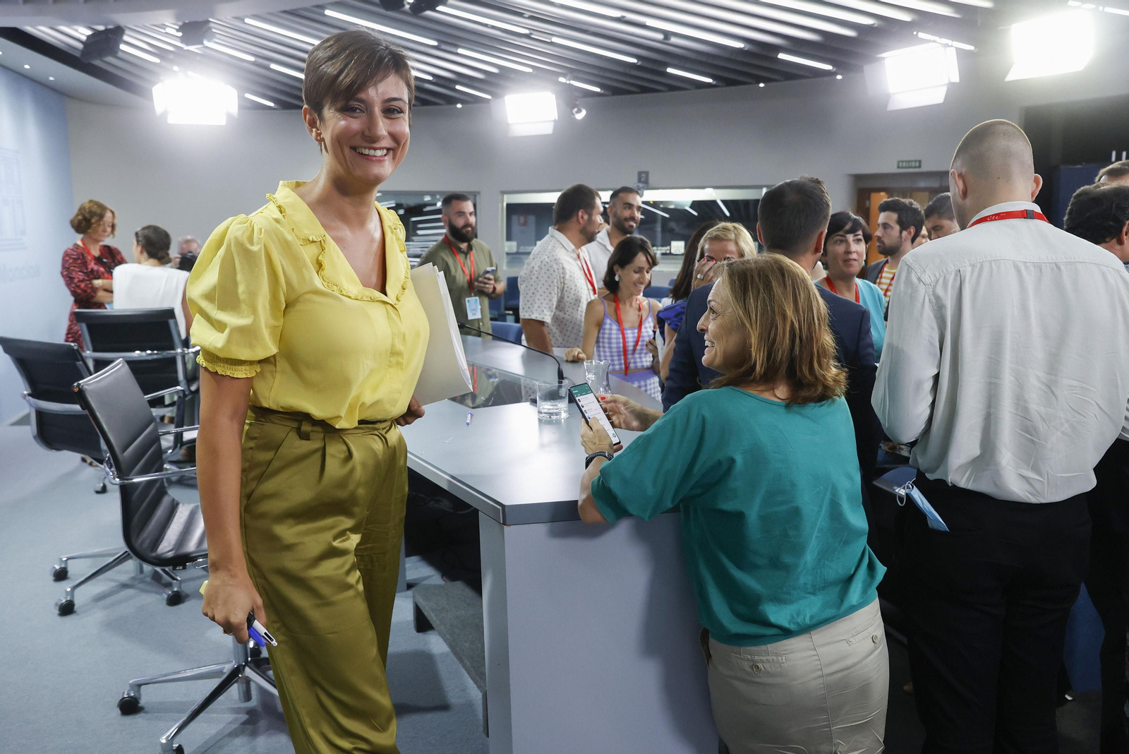 Isabel Rodríguez, portavoz del Gobierno y ministra de Política Territorial, este martes tras el Consejo de Ministros