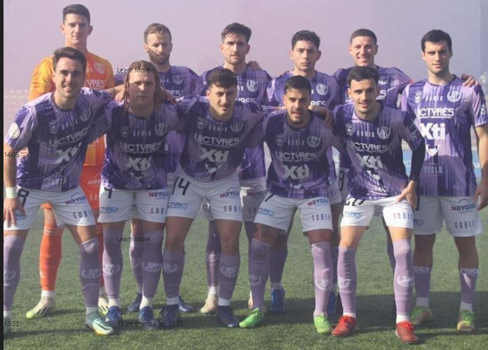 Formación del Yeclano en su última salida, a Estepona