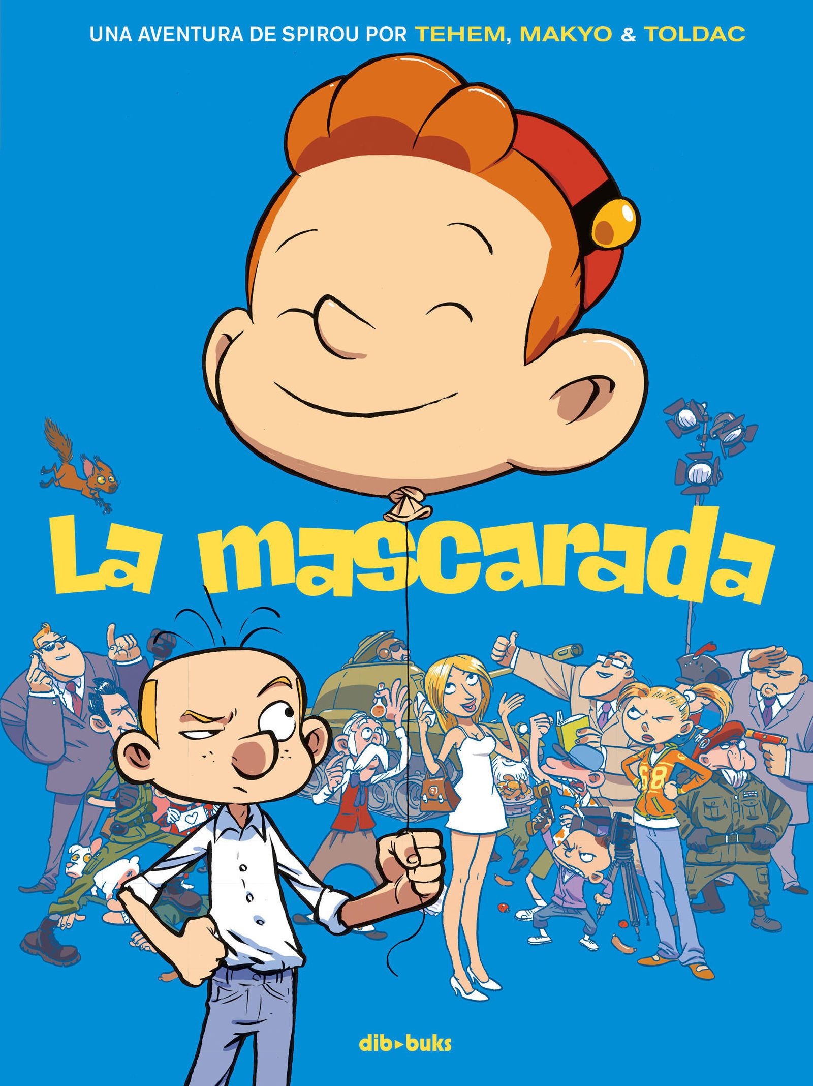Detalle de la portada de 'La mascarada', la aventura protagonizada por Spirou.