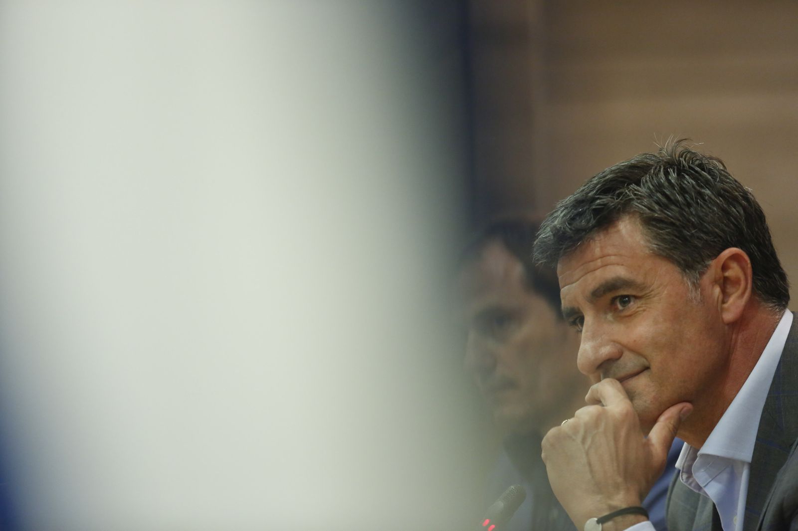 Míchel, sonriente el día de su presentación como entrenador del Málaga.