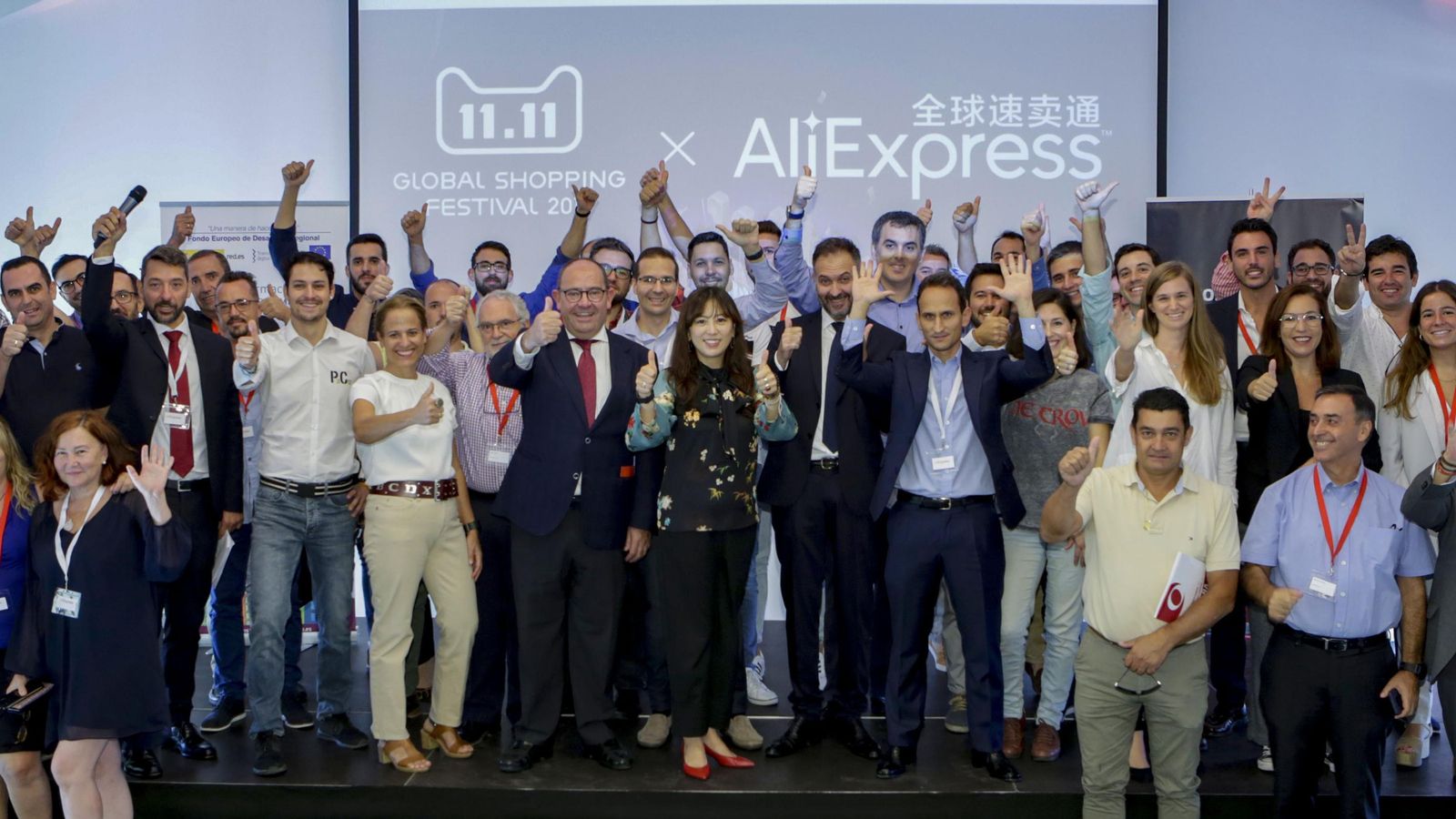 Algunos de los participantes que participaron en el evento que Aliexpress organizó con pymes andaluzas ayer en las ‘setas’ de Sevilla.