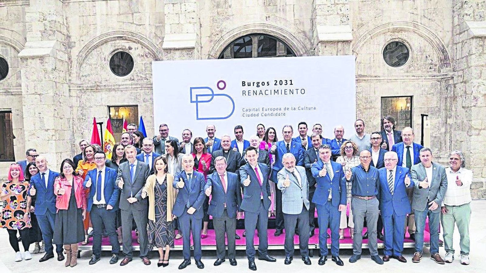 Presentación del logotipo de la candidatura de Burgos, llamada Renacimiento.