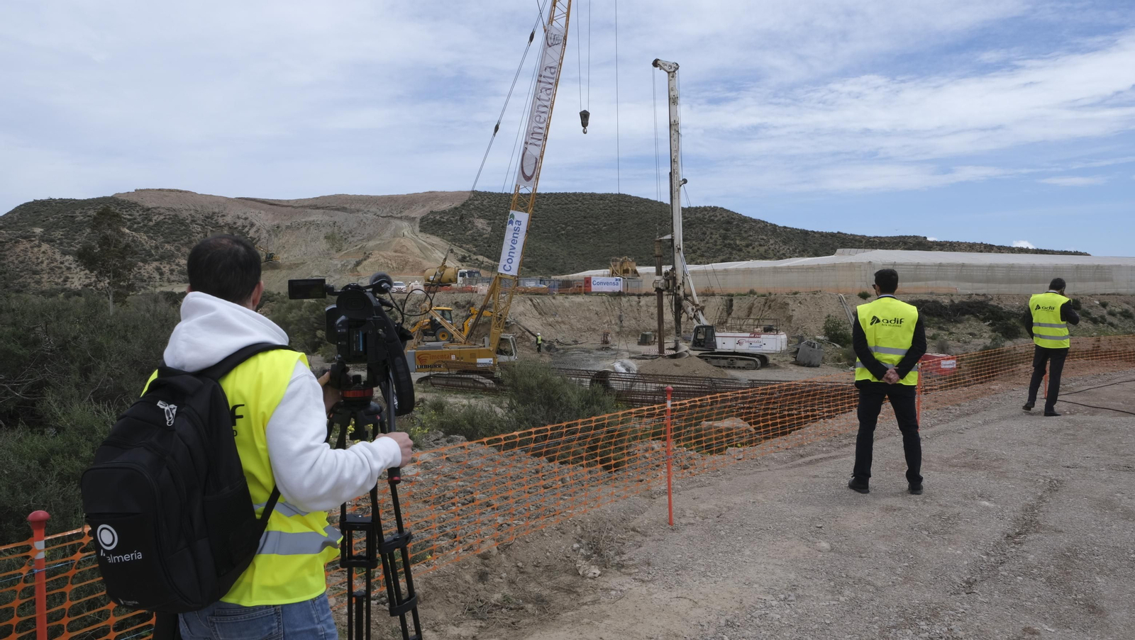 Imágenes de la visita a las obras del AVE en Almería.