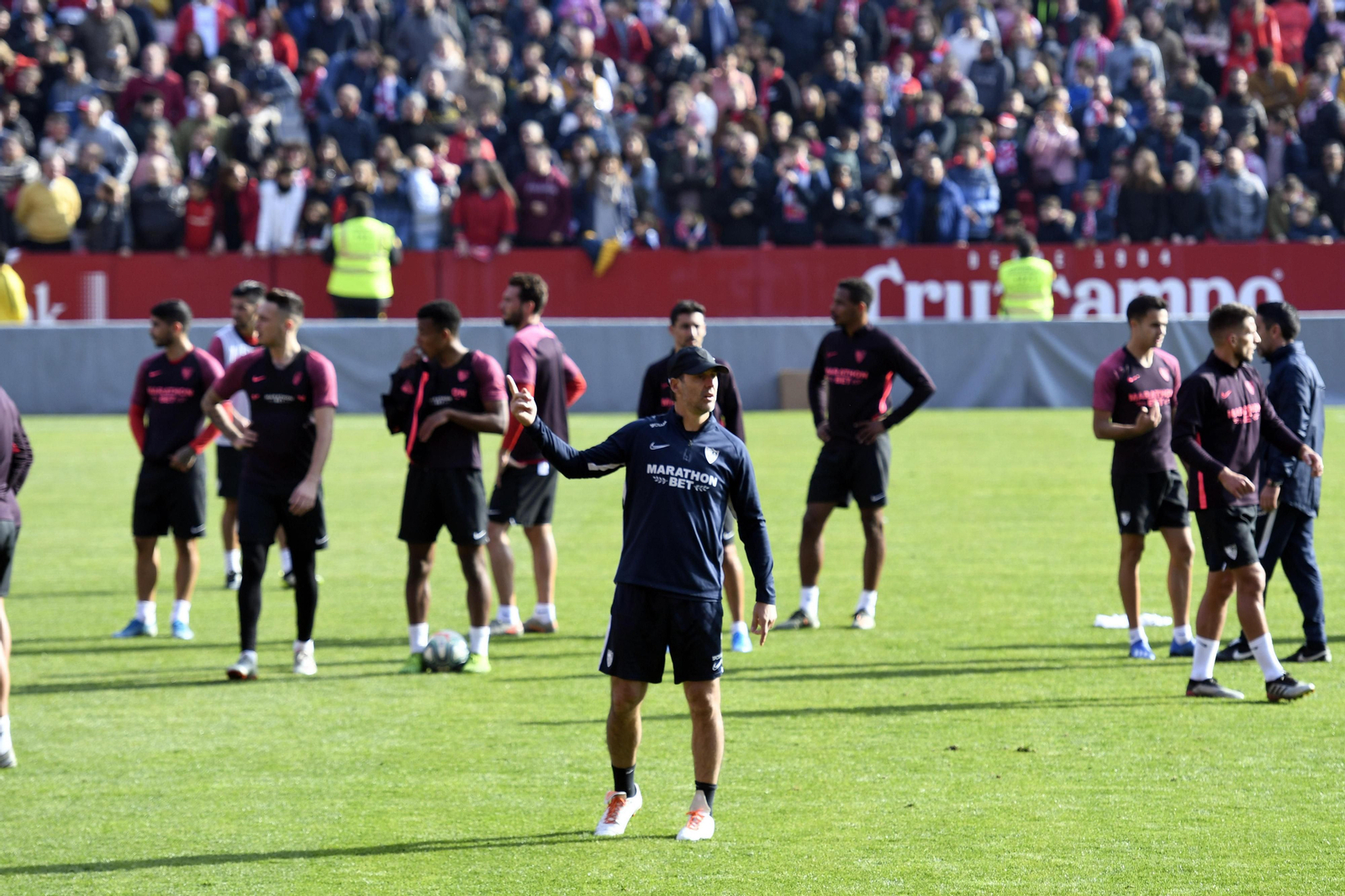 Lopetegui, en la última sesión con público en el estadio, el 3 de enero.