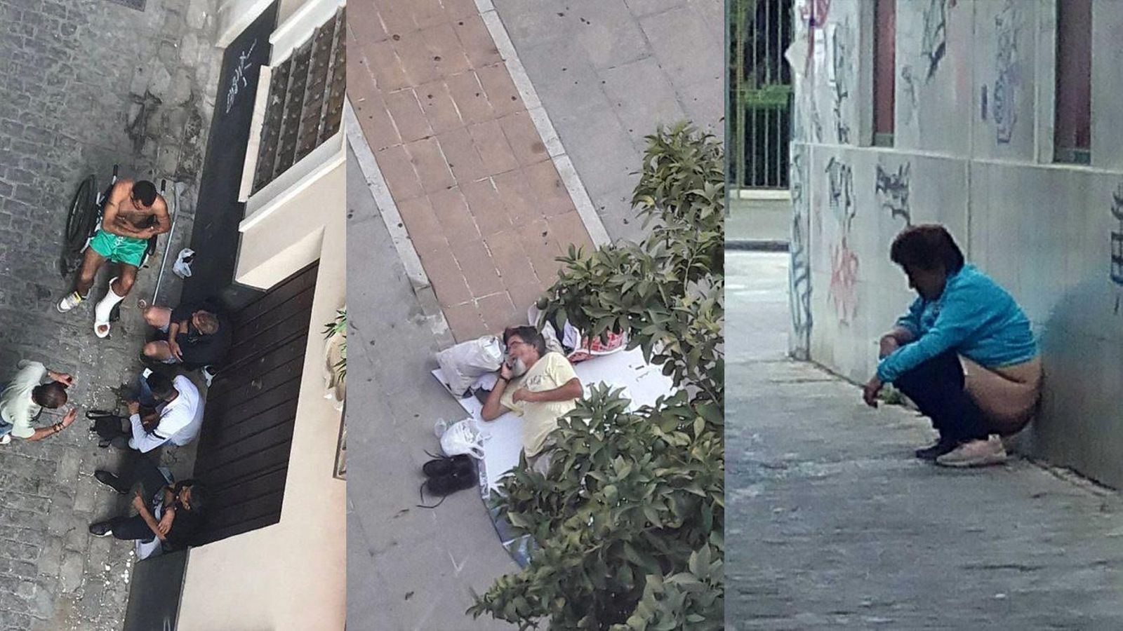 Estampas de deterioro habituales en la Macarena.