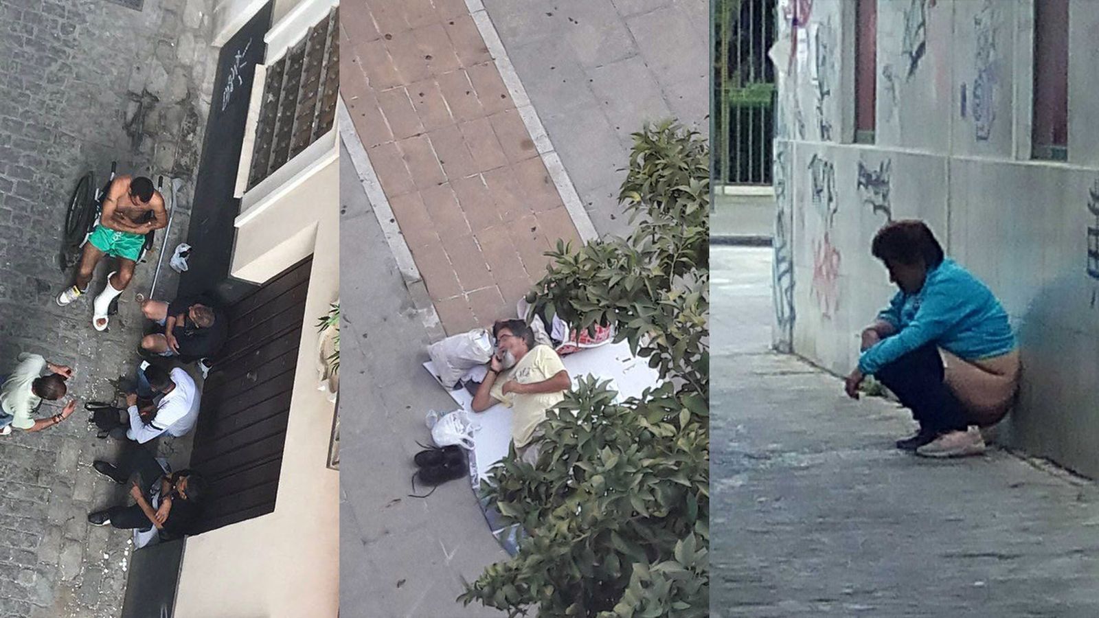 Estampas de deterioro habituales en la Macarena.