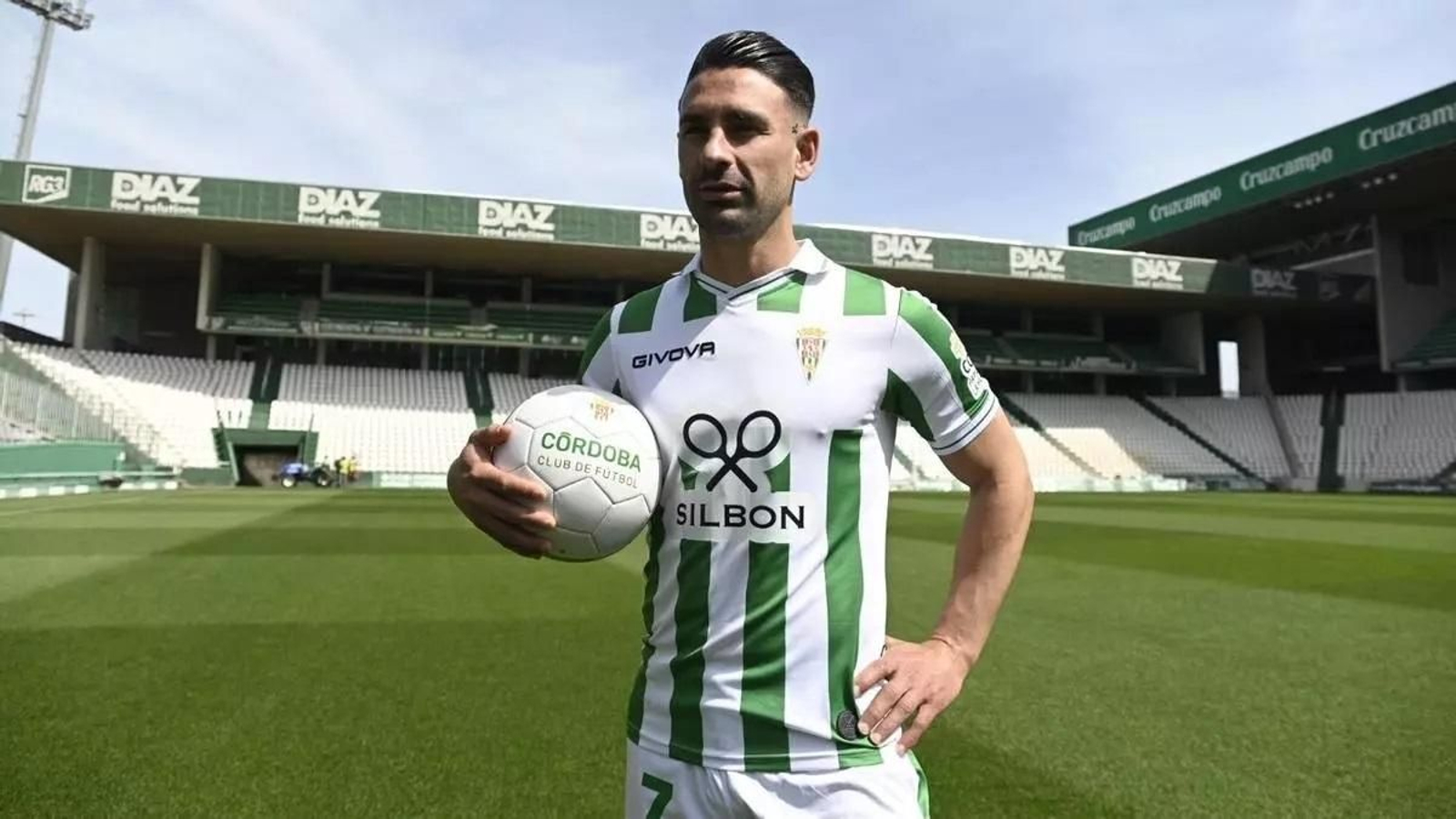 Kike Márquez, en un acto con el Córdoba CF en El Arcángel.