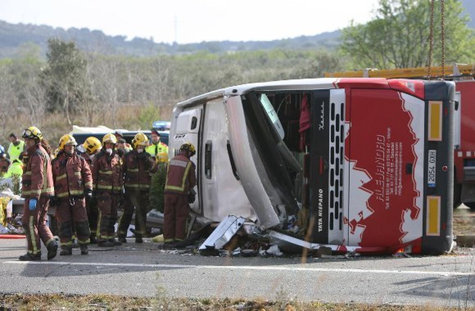 Mueren 13 universitarias en un accidente de autobús en Tarragona