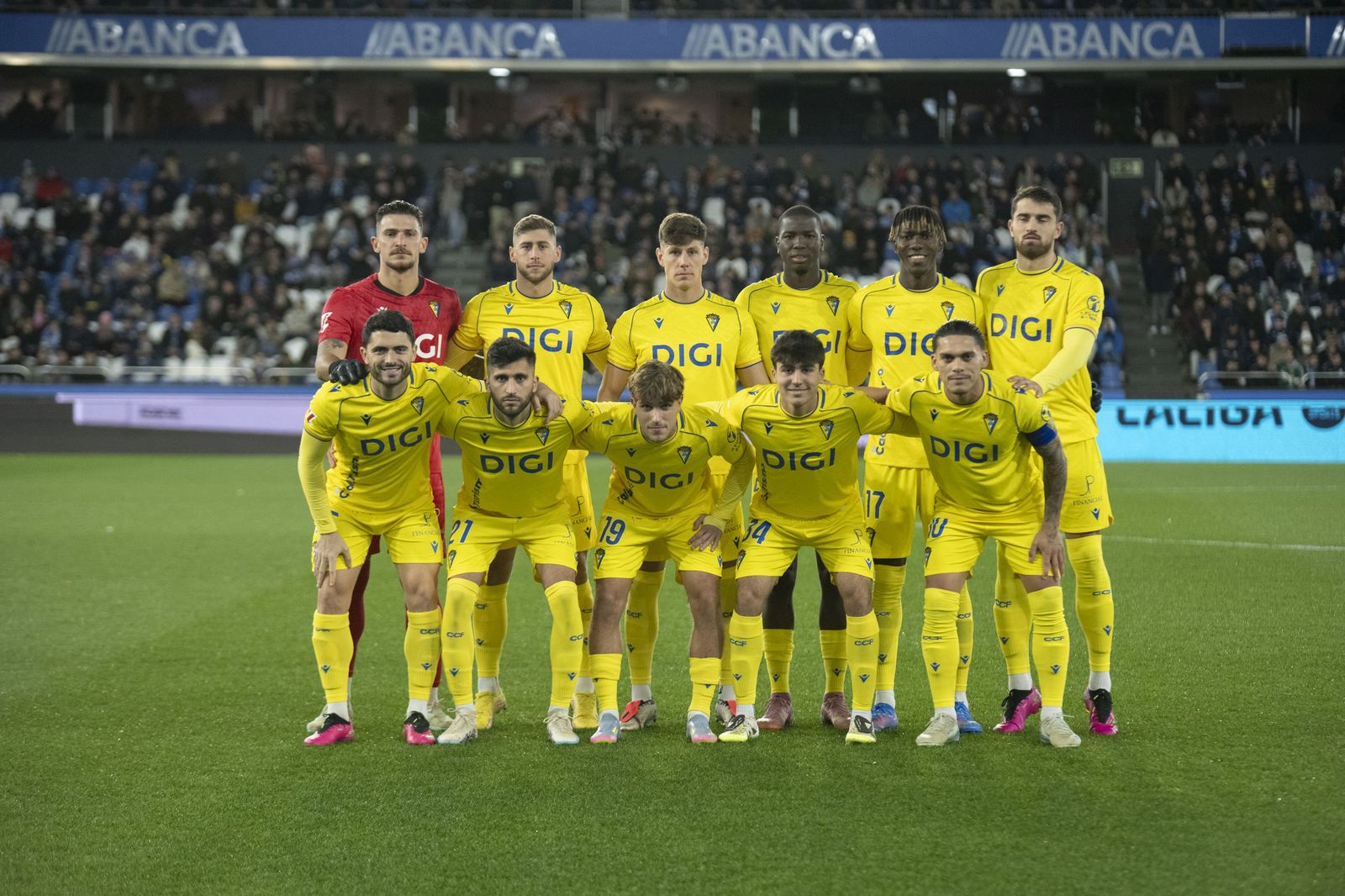 Once inicial del Cádiz en el partido contra el Deportivo.