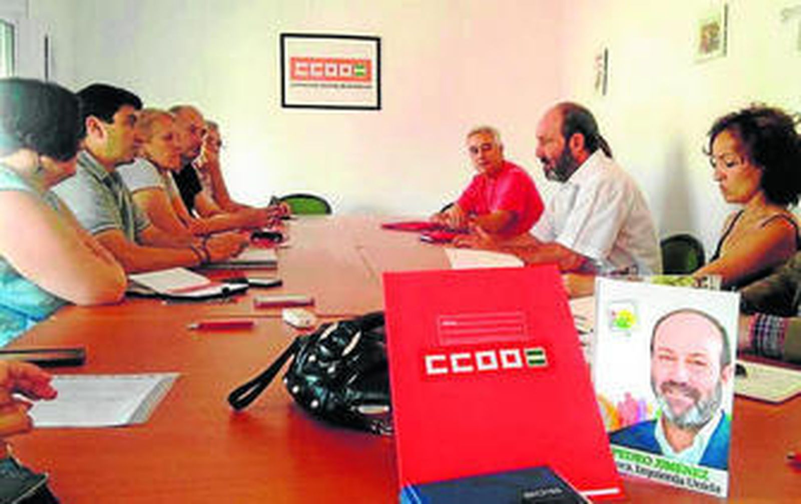 Reunión de los candidatos de IU con Comisiones Obreras.