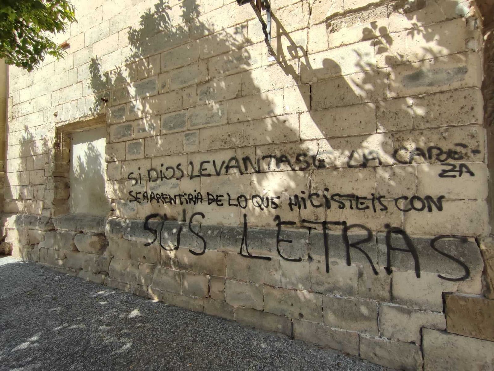 Imagen de la pintada en el Palacio Riquelme de Jerez
